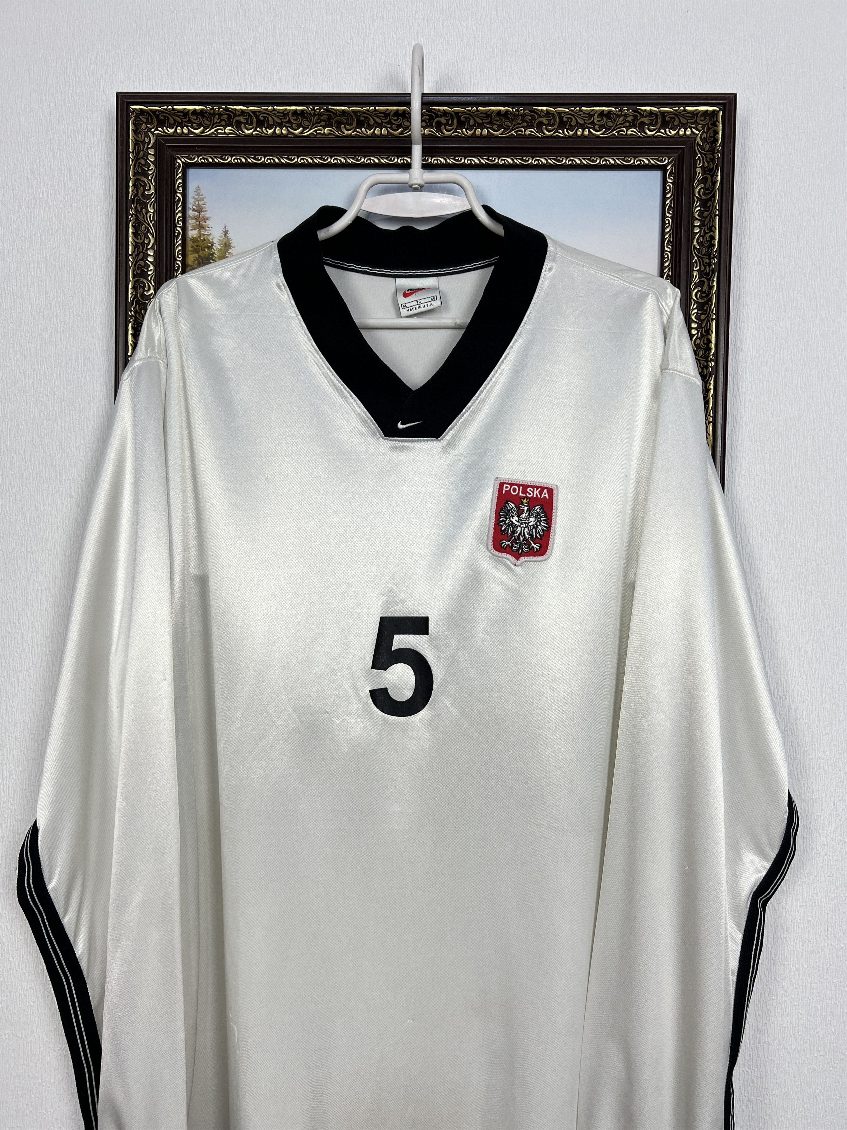 Nike Vintage 90's Nike Poland 1998 Train Player Issue Shirt #5 Size US XL / EU 56 / 4 - 2 Thumbnail