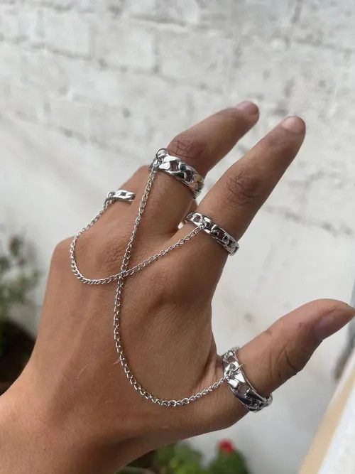Jewelry Ishiyama x Fuji Punk Goth Grunge Chain Tassel Rings Size ONE SIZE - 4 Thumbnail