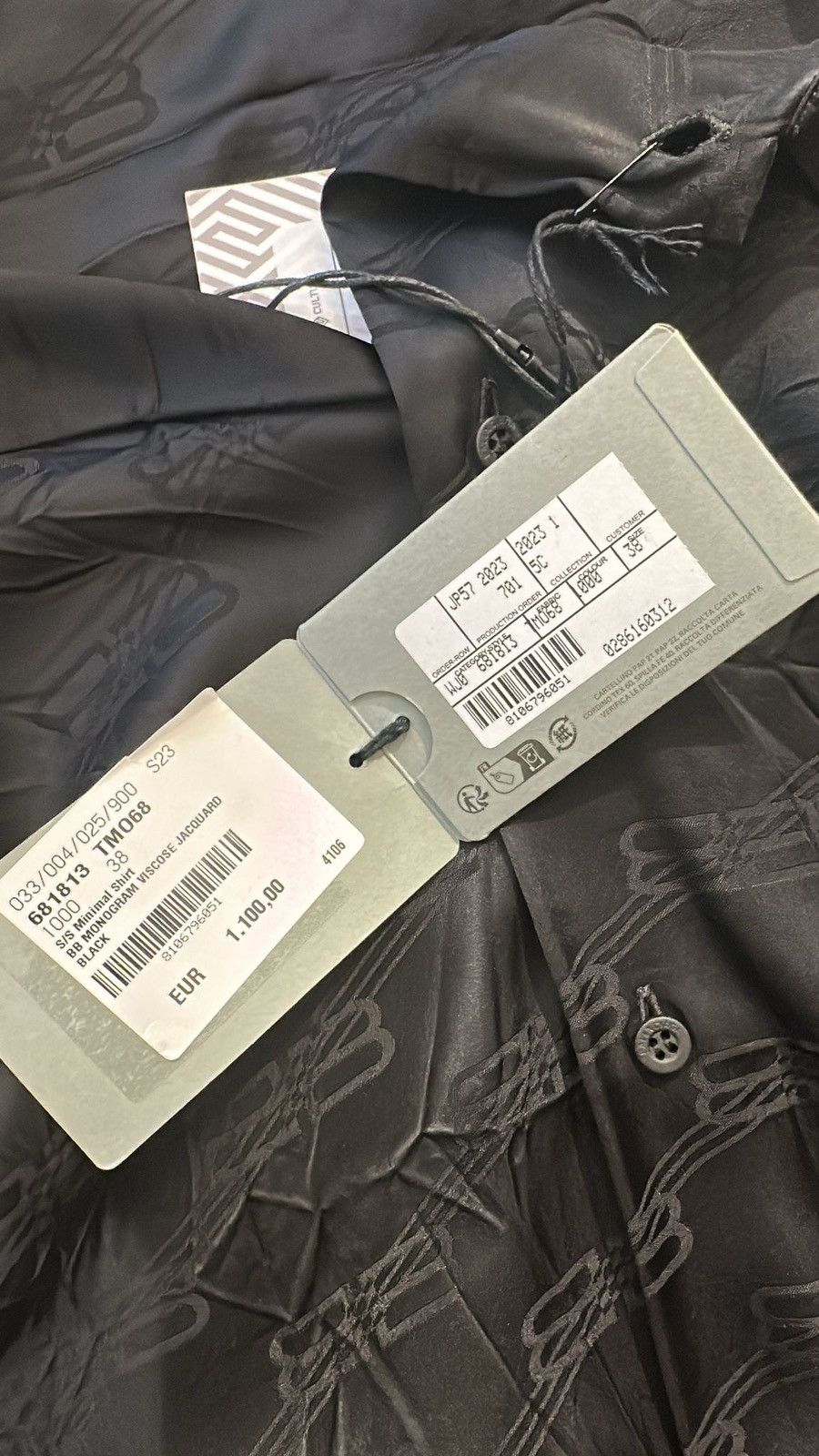 Balenciaga Balenciaga BB Monogram viscose jacquard shirt black Size US M / EU 48-50 / 2 - 4 Thumbnail