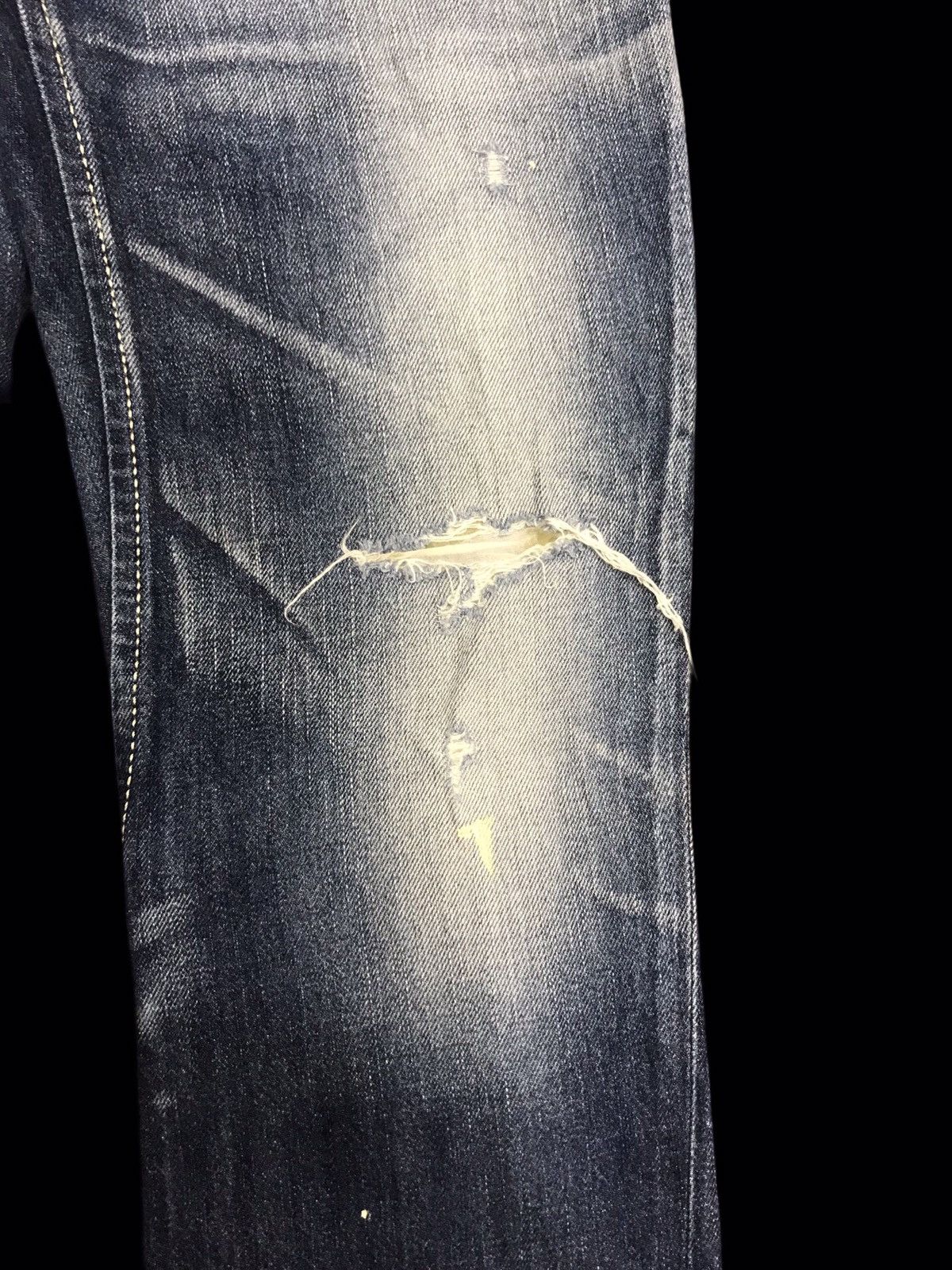Edwin 💥FLARE💥VTG EDWIN BLUE STONEWASH DISTRESSED DENIM F215 Size US 32 / EU 48 - 3 Thumbnail