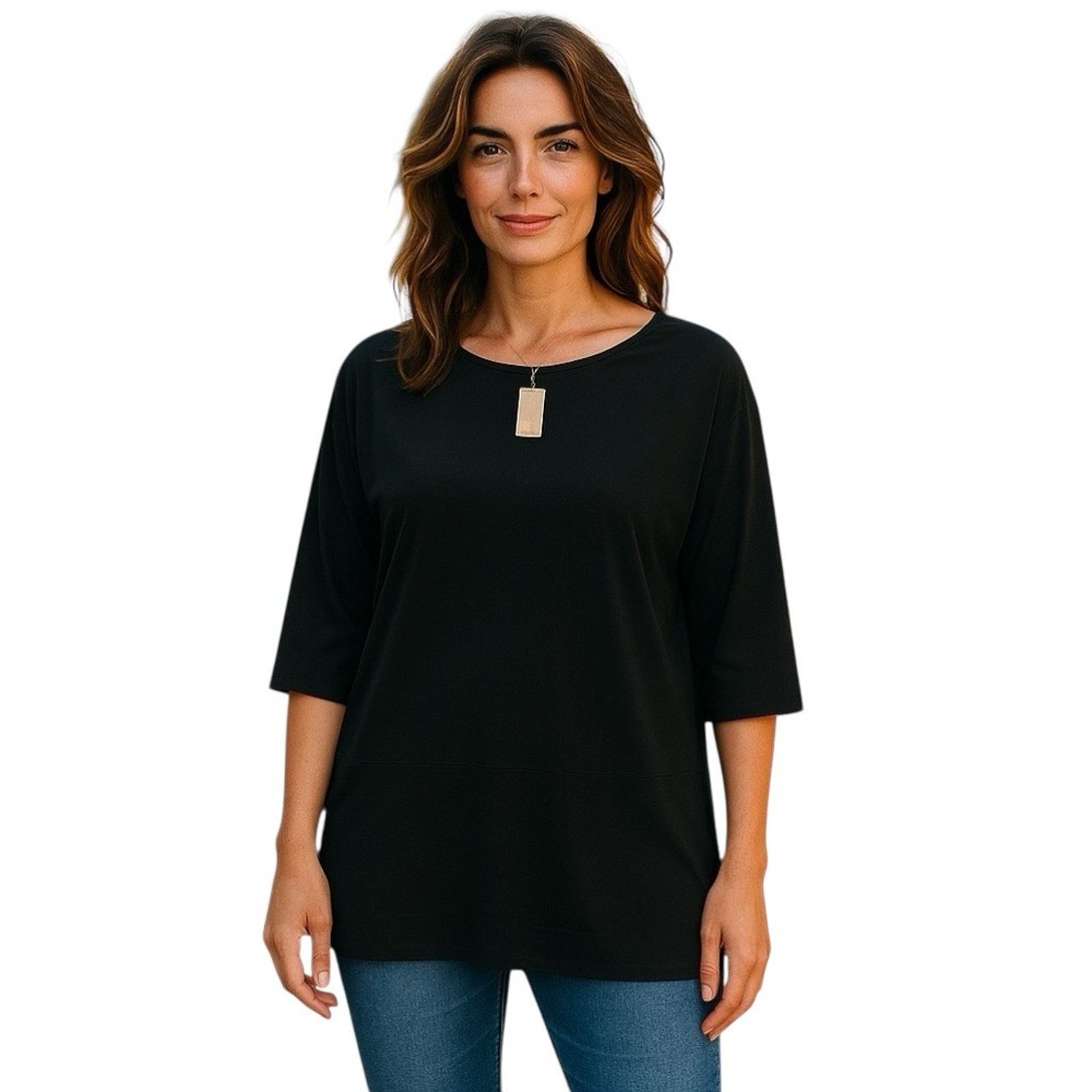 Chicos Chico’s black layered woven hem top with 3/4 NWT Size XL / US 12-14 / IT 48-50 - 1 Thumbnail