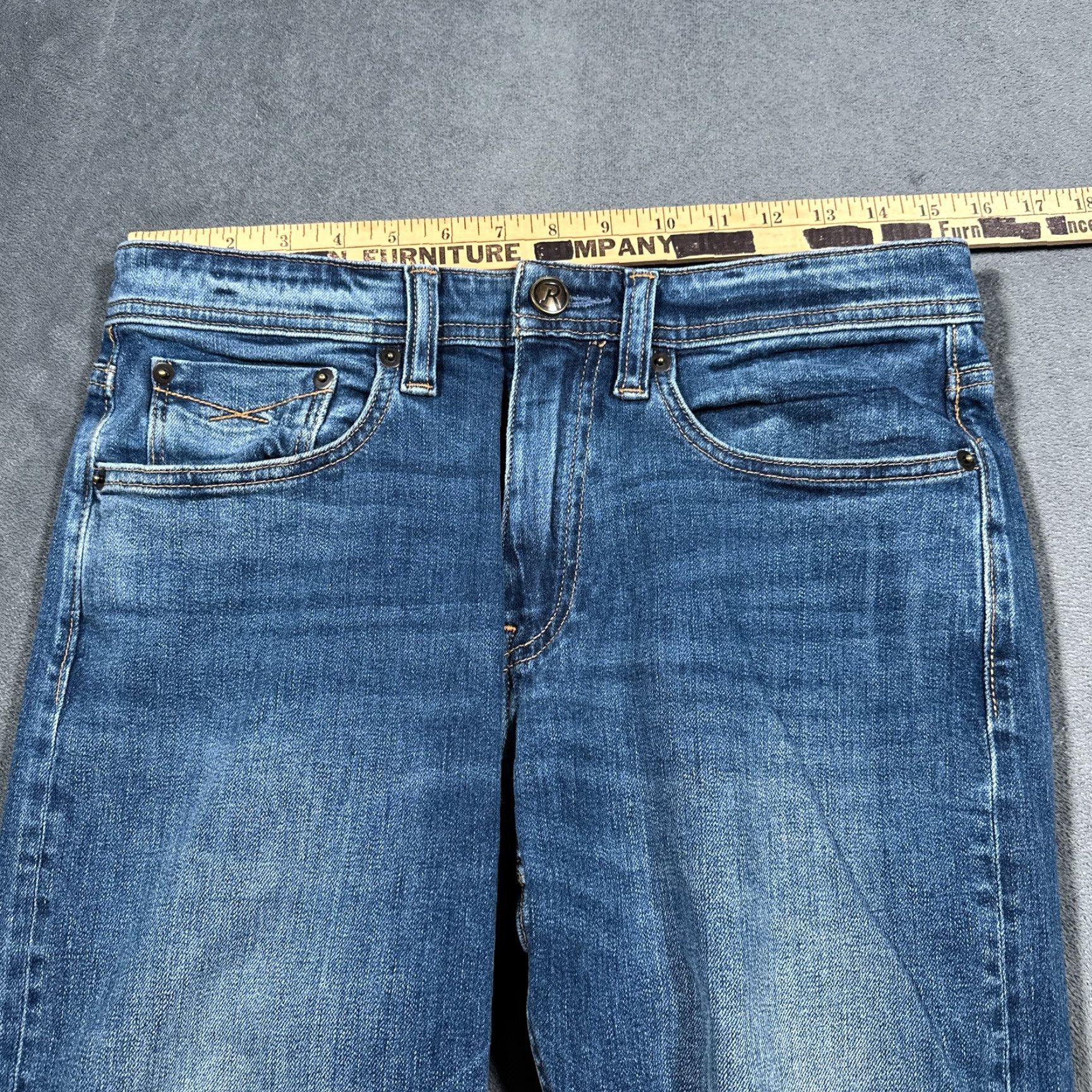 Denime Revtown Jeans Mens 31x32 Blue Decade Denim Sharp Slim Fit Stretch Casual Pants Size US 31 - 6 Thumbnail