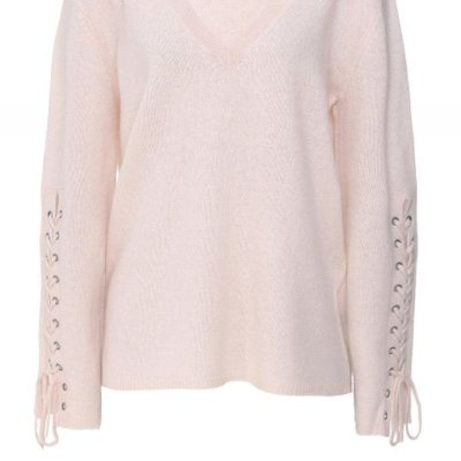 360Cashmere V-Neck Cashmere Sweater with Lace Up Sleeve - 360 Cashmere Size XS / US 0-2 / IT 36-38 - 8 Thumbnail