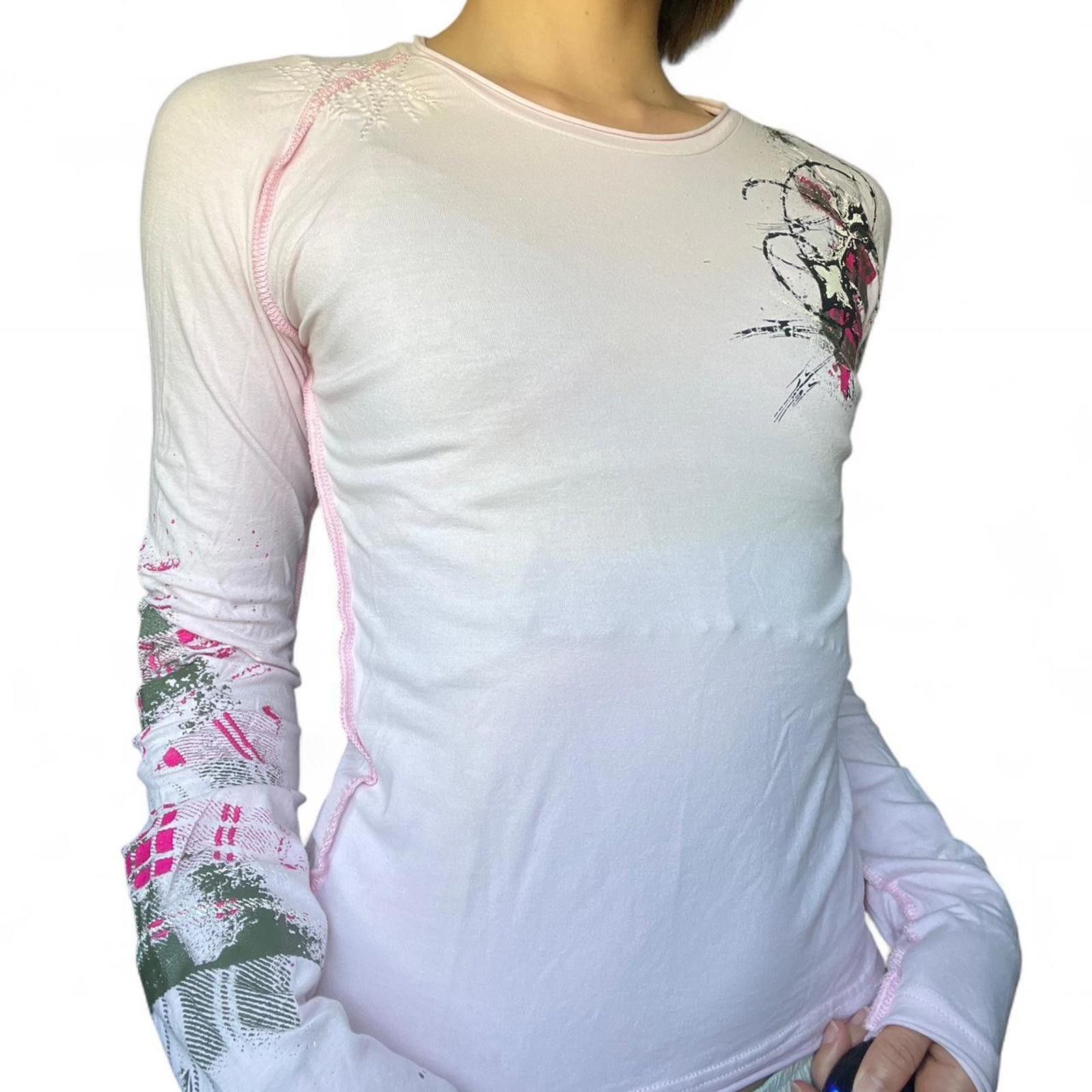 Gotcha Gotcha vintage pink long sleeve top with print Size S / US 4 / IT 40 - 5 Thumbnail