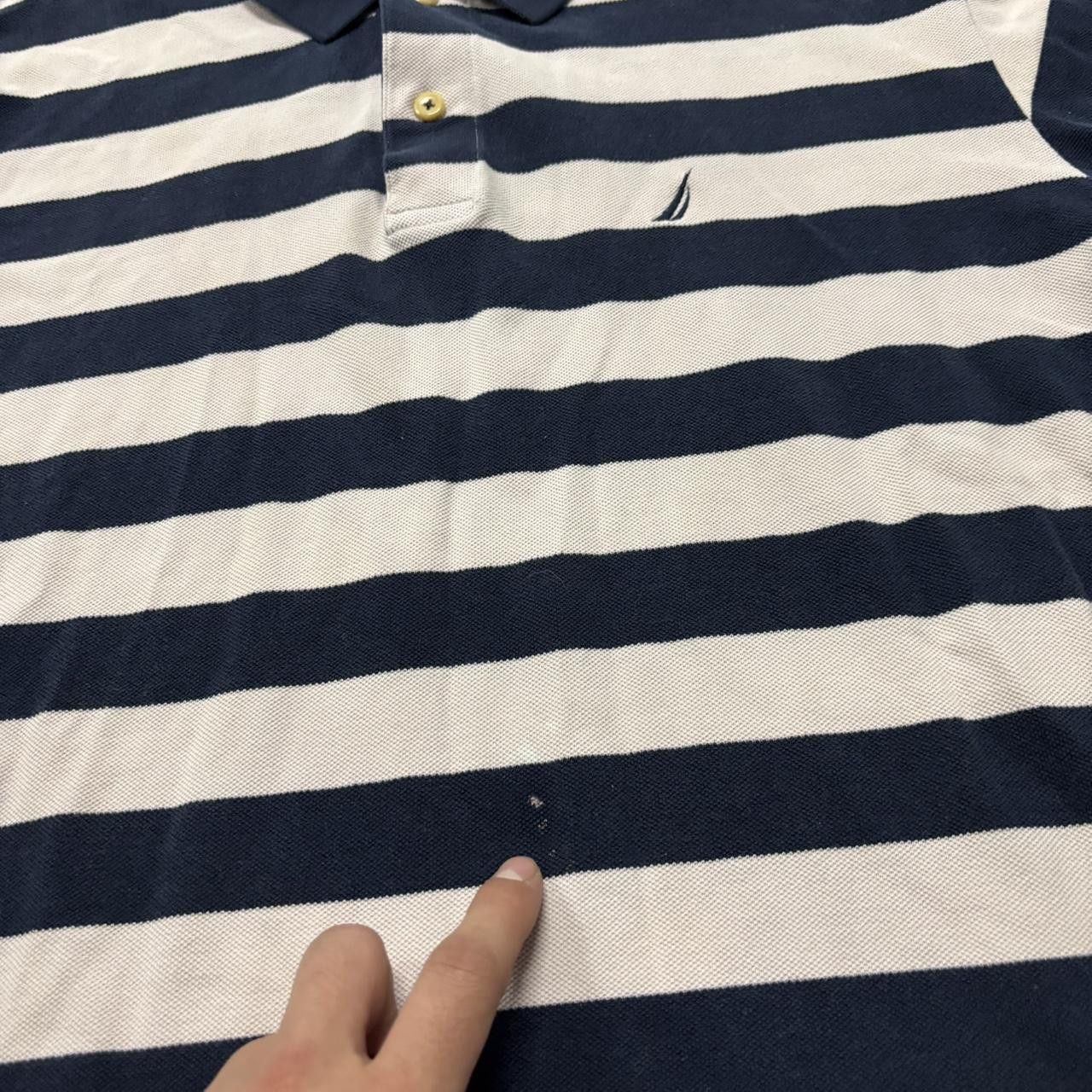 Japanese Brand × Vintage Crazy Vintage Y2K/2000s Navy & Light Pink Striped Streetwear Polo Shirt! Size US XL / EU 56 / 4 - 3 Thumbnail