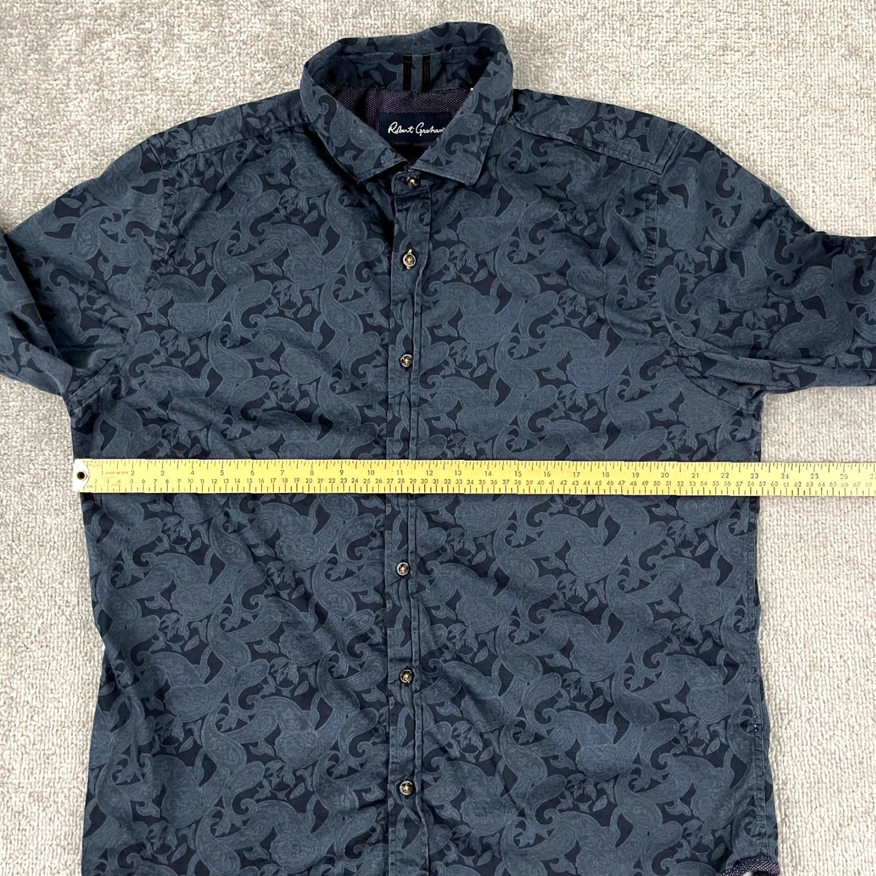 Robert Graham ROBERT GRAHAM Shirt Mens XL/2XL Tailored Blue Paisley Button Down Preppy Party Size US XXL / EU 58 / 5 - 5 Thumbnail