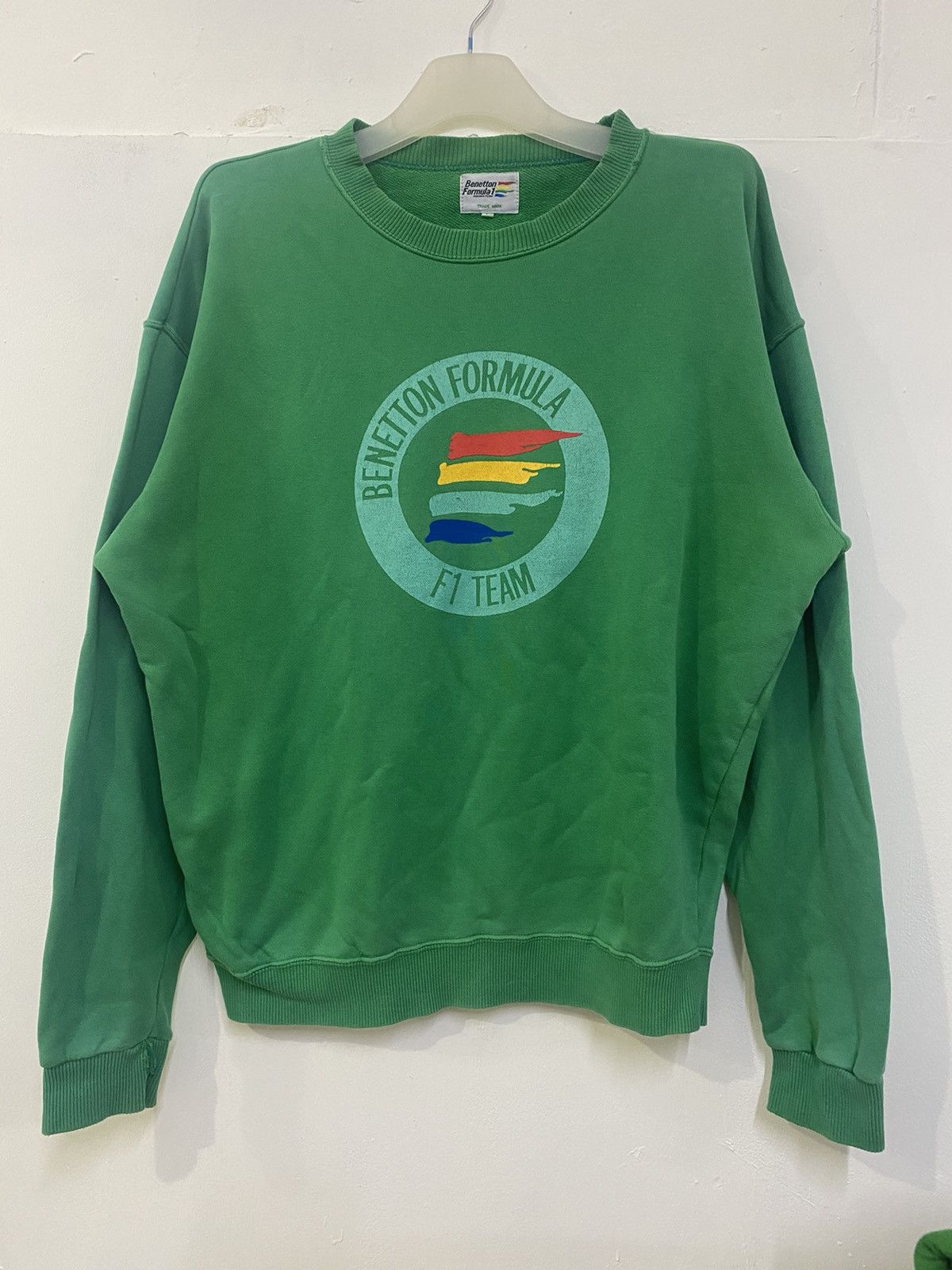 image of Formula Uno x Racing Vintage 90's Benetton Formula F1 Team Sweatshirt in Green, Men's (Size Large)