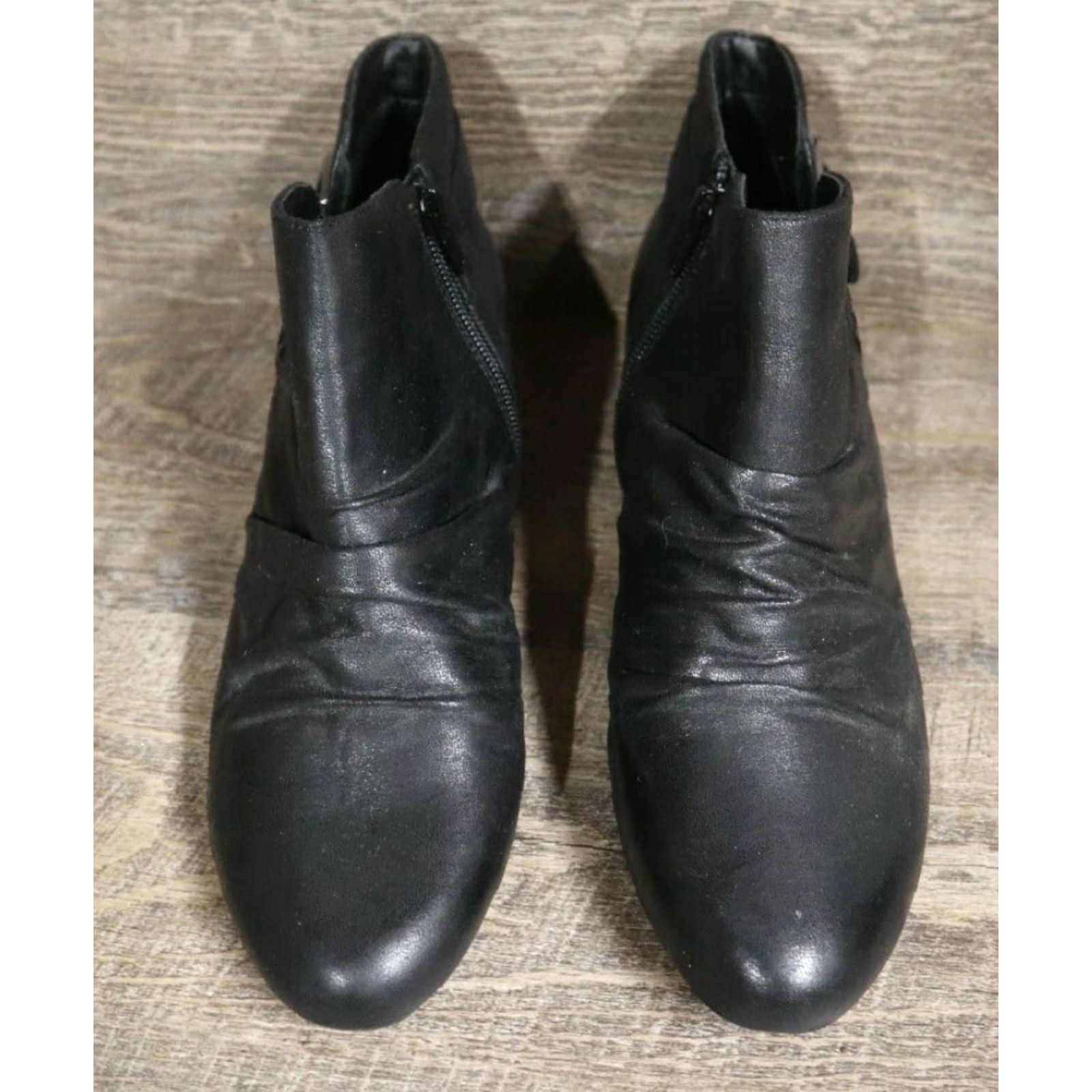 Vintage Kim Rogers Boots Women's Ankle 8.5 M Black Zipper Buckle Pam Size US 9 / IT 39 - 4 Thumbnail