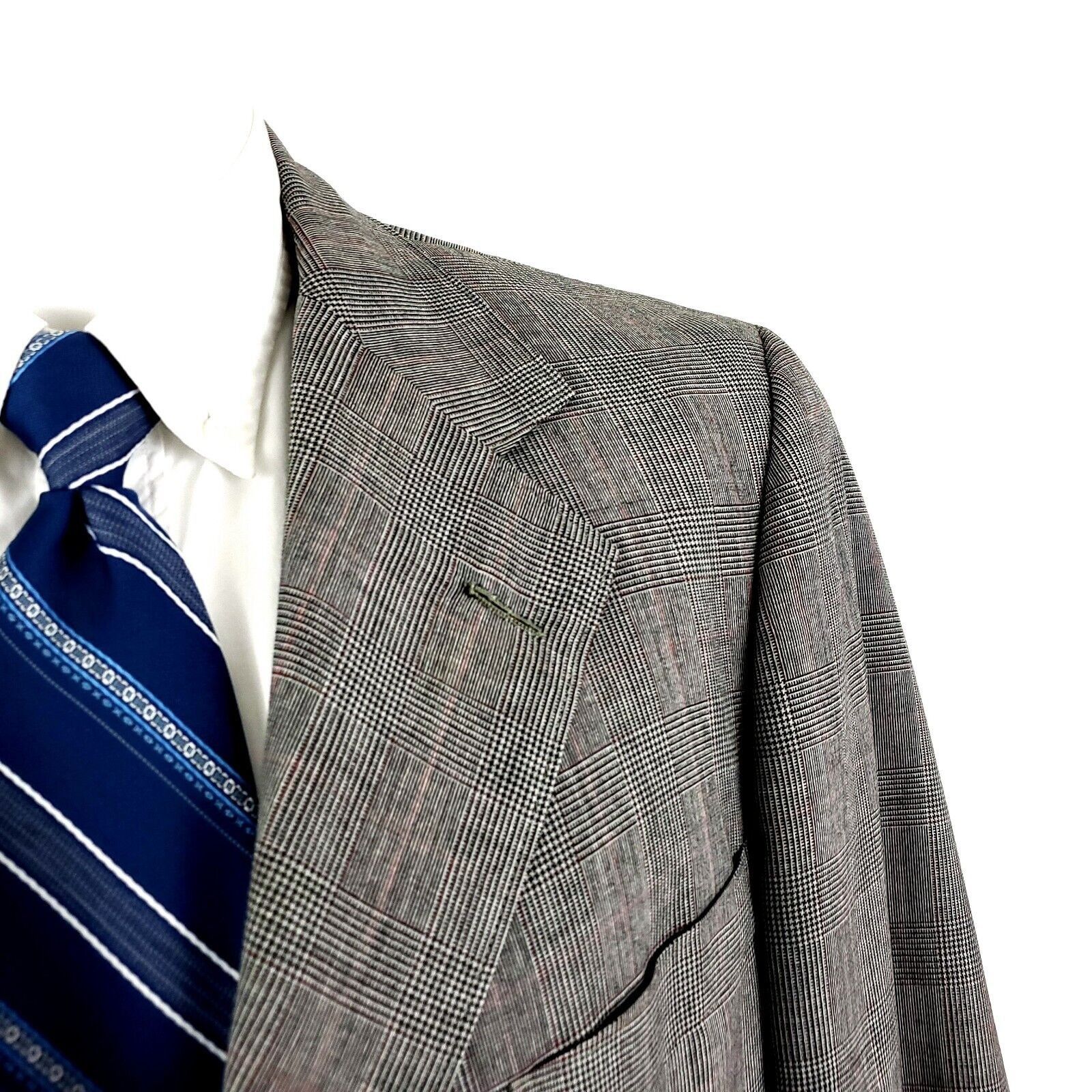 Hickey Freeman Vintage Hickey Freeman Wool 3 Button Blazer 40R Gray Glen Pl Size 40R - 2 Thumbnail