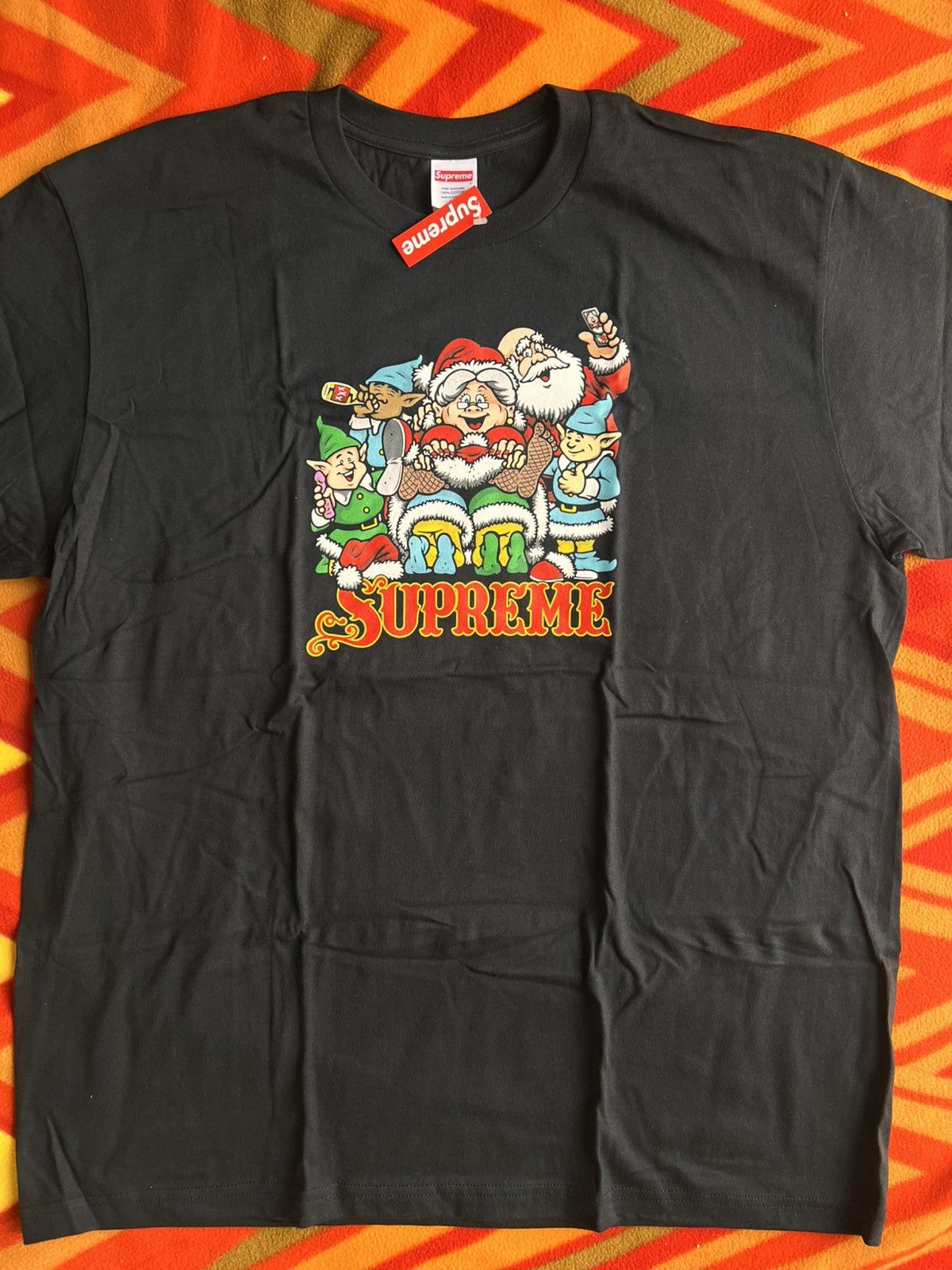 Supreme XL - Supreme Naughty Tee black santa tshirt Dwarfs holiday Size US XL / EU 56 / 4 - 9 Thumbnail
