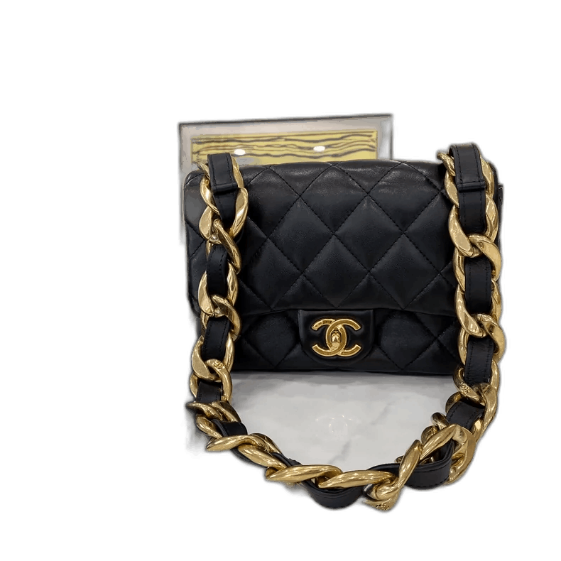 CHANEL Chunky Chain Black Gold Bag -2505