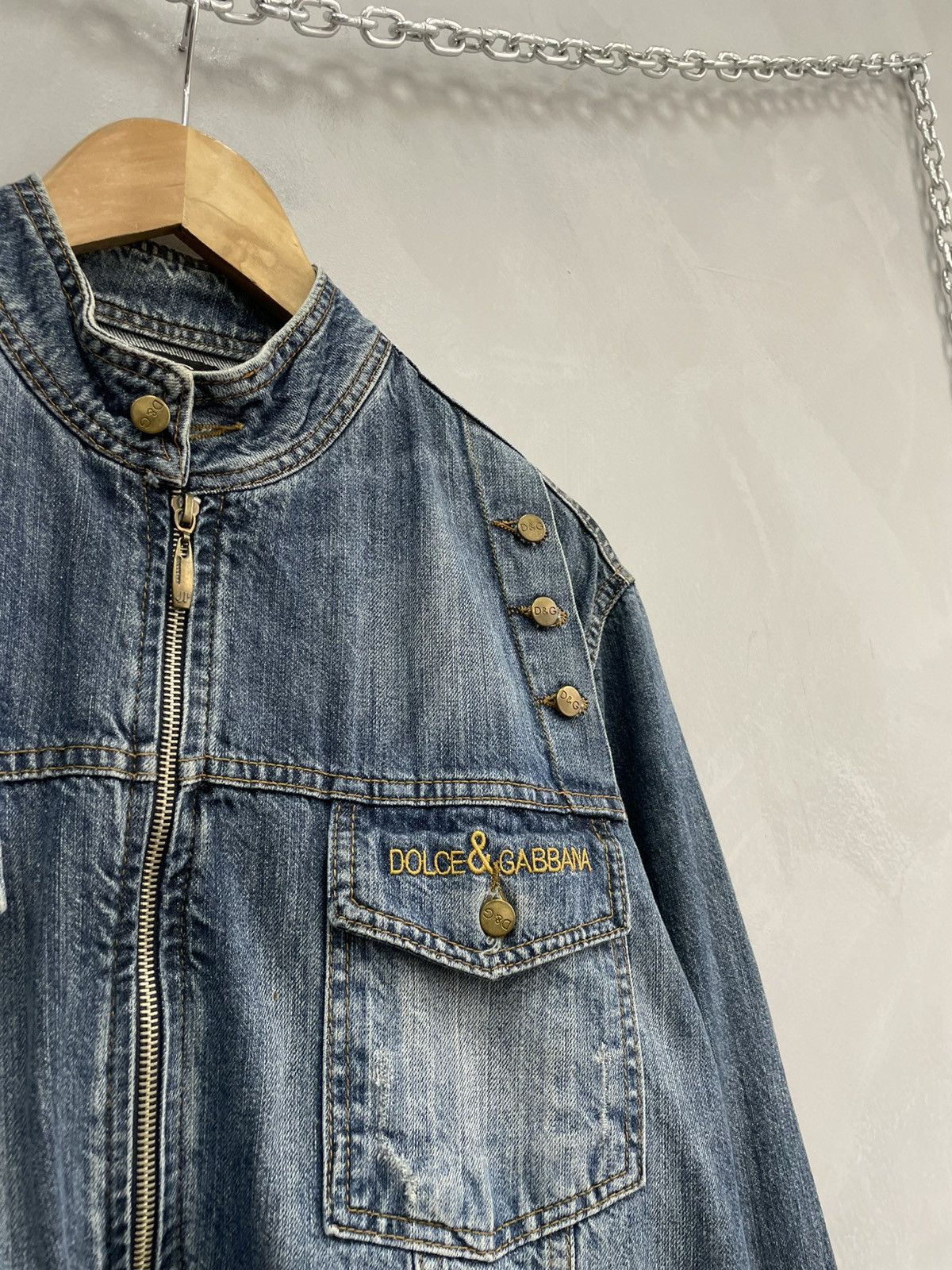 Dolce & Gabbana Rare distressed denim dolce gabbana y2k jacket front logo Size US M / EU 48-50 / 2 - 4 Thumbnail