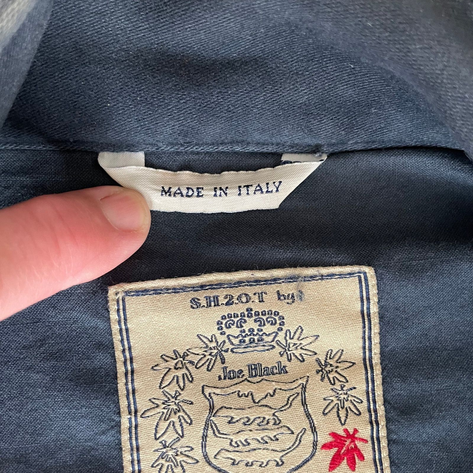 Vintage Joe Black Cotton Distressed Navy Jacket Sport Coat S Italian Size US S / EU 44-46 / 1 - 8 Thumbnail