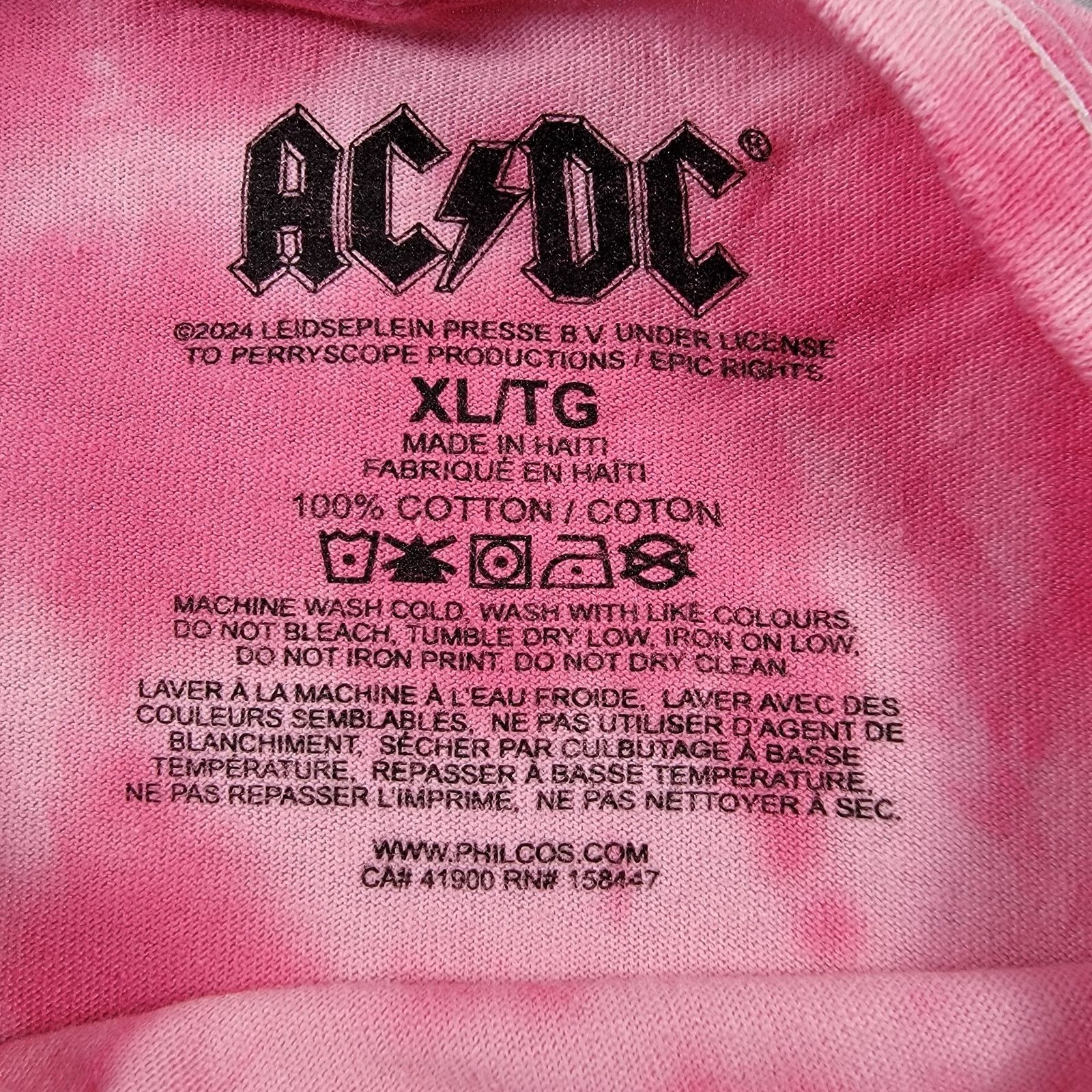 AC/DC AC/DC Highway to Hell Pink Tie Dye T Sz XL (447) Size US XL / EU 56 / 4 - 4 Thumbnail