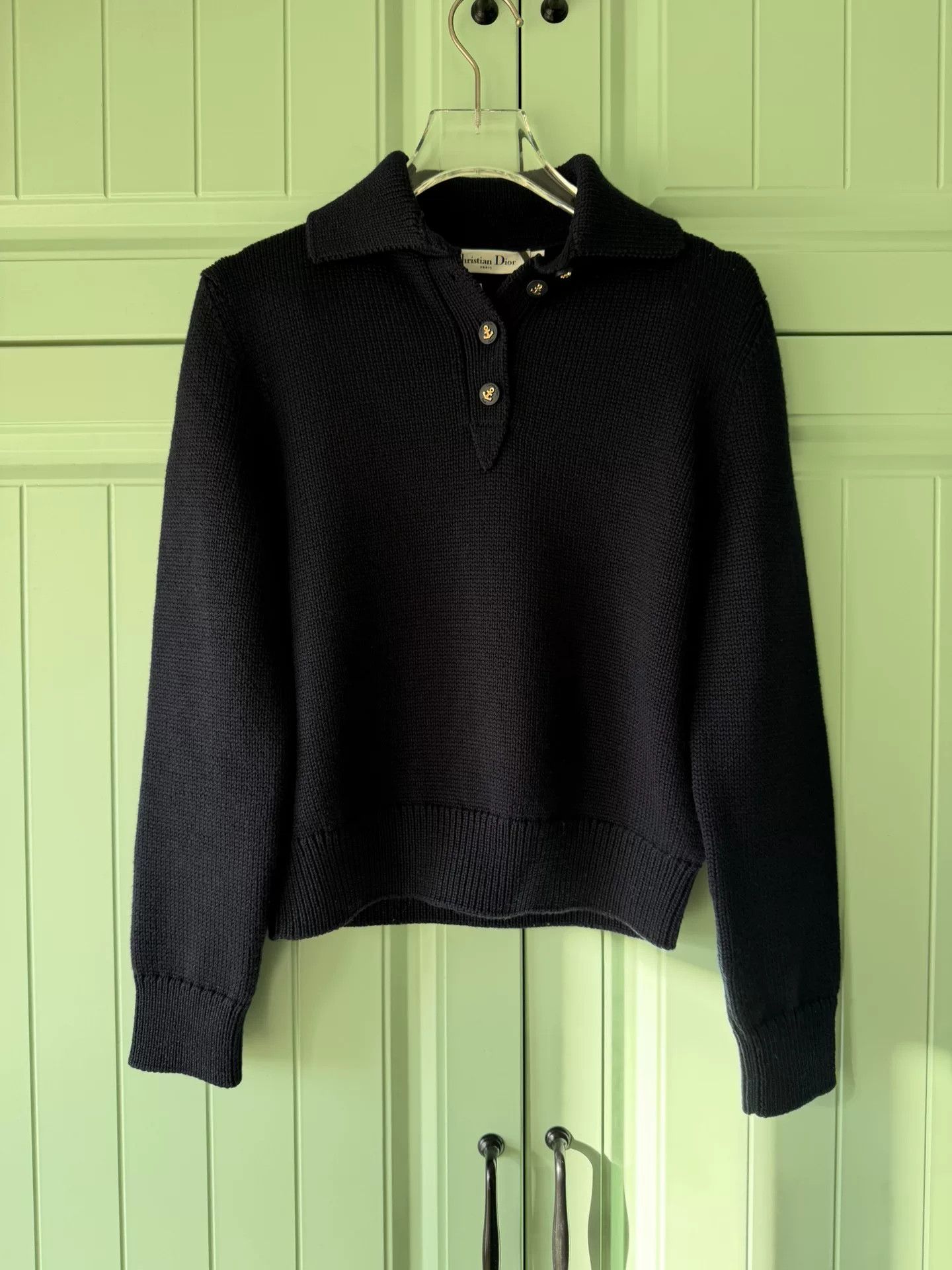 Dior Dior Polo Collar Wool Knit Sweater Size US XXS / EU 40 - 1 Thumbnail
