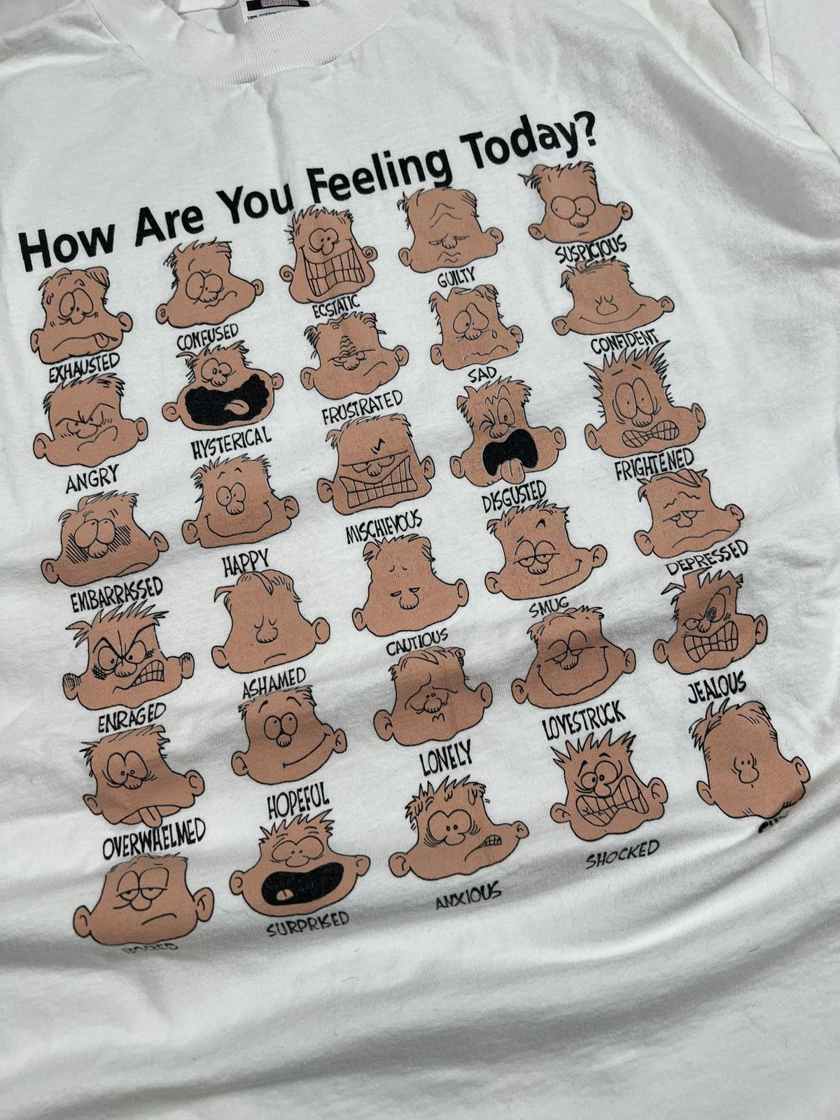 Vintage Vintage 90s How Are You Feeling Emotions Parody Tee Size US XL / EU 56 / 4 - 4 Thumbnail