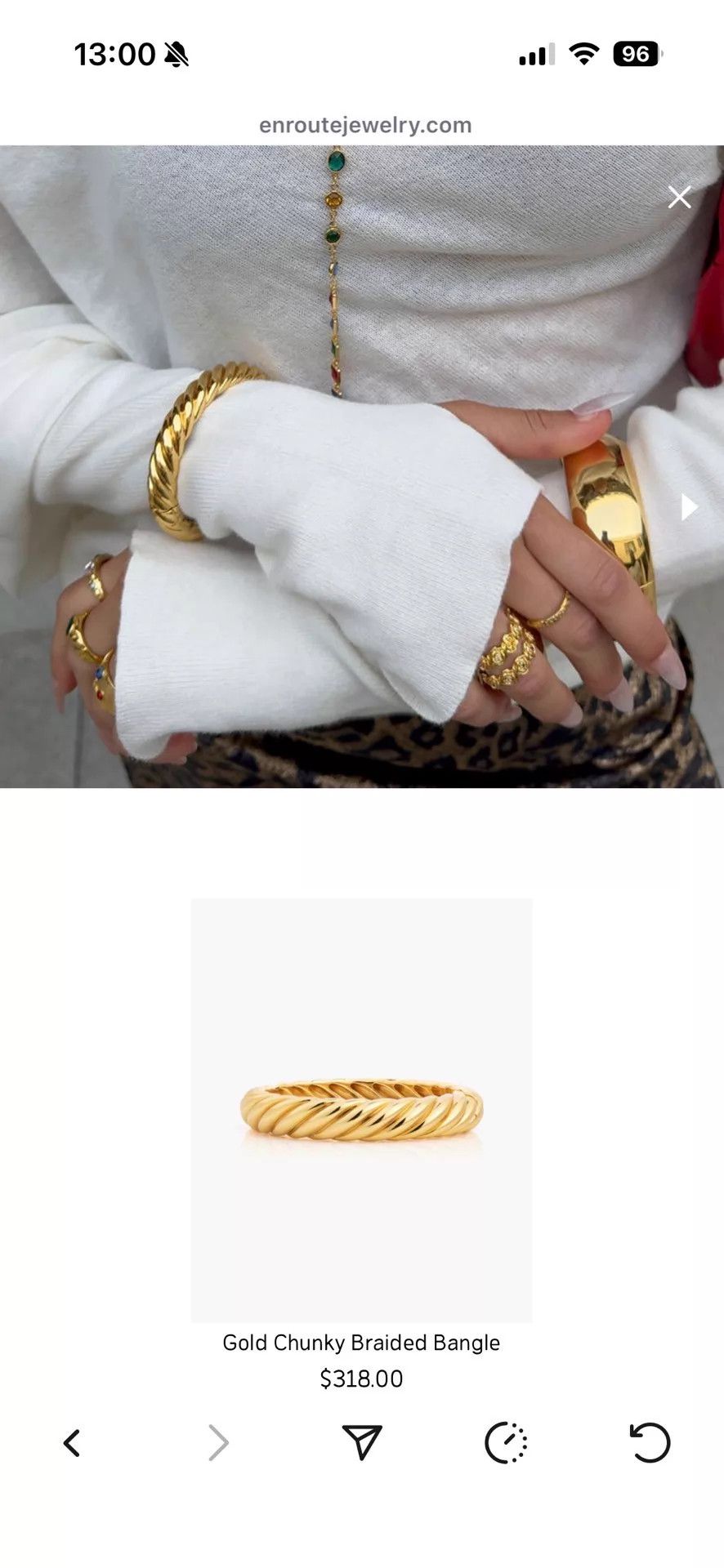 Other en route 18k Gold Plated Brass Chunky Braided Bangle Size ONE SIZE - 4 Thumbnail