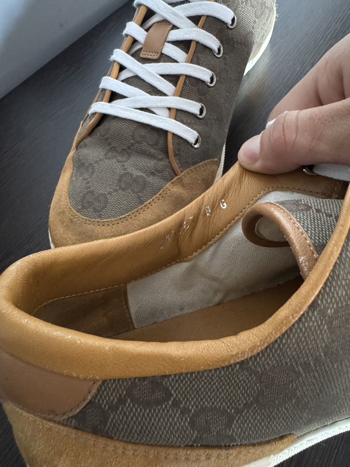Gucci Gucci Ace GG monogram canvas leather sneakers Size US 8 / EU 41 - 7 Thumbnail
