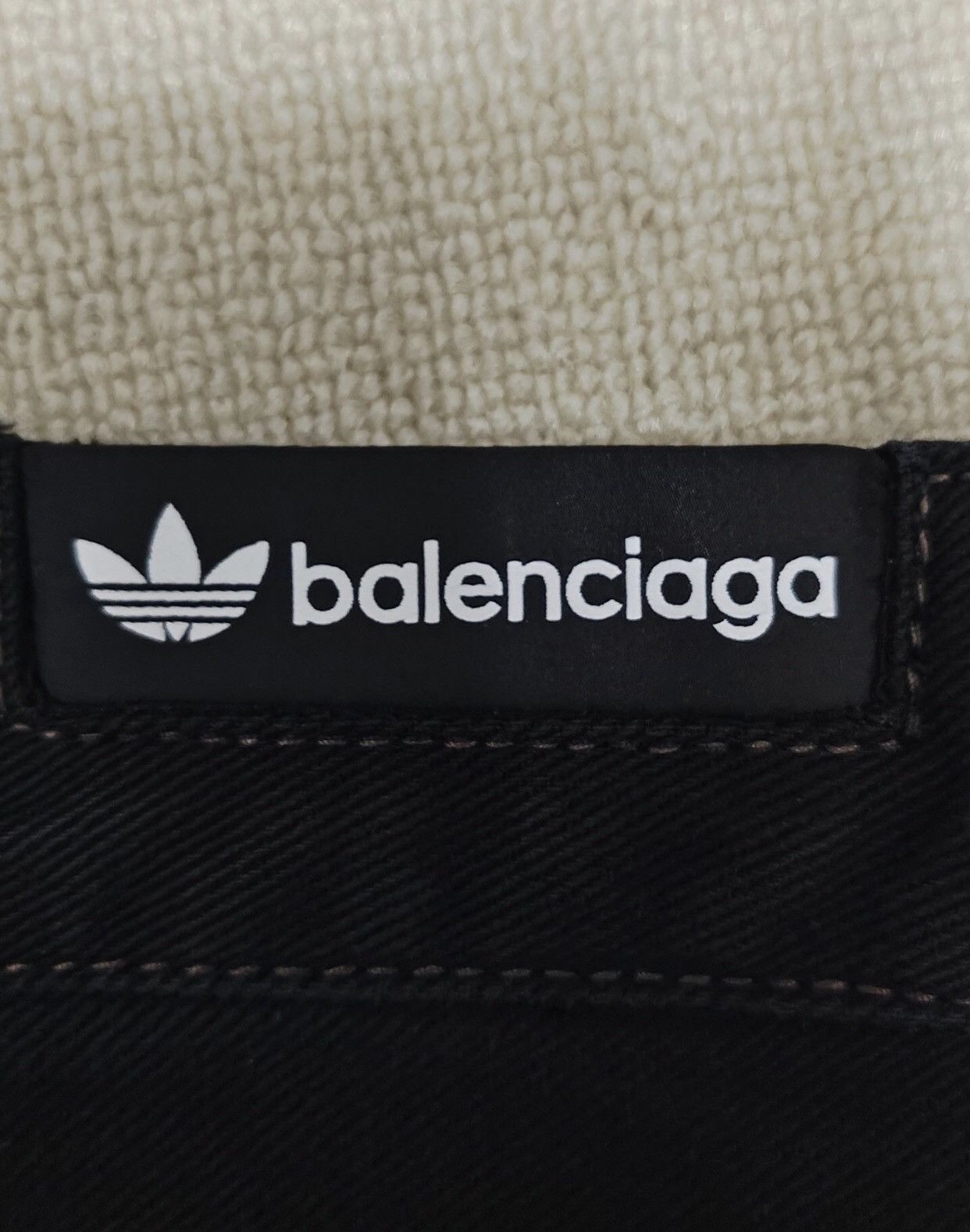 Balenciaga x Adidas collaboration show black striped jeans