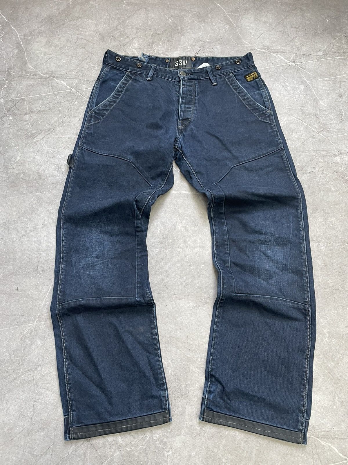 G-Star G star raw wide leg baggy double knee jeans pants y2k Size US 33 - 2 Thumbnail