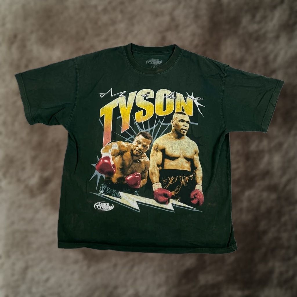 Vintage Mike Tyson Collection T-Shirt Mens XL Green Boxing Graphic VTG Retro Shirt Short Sleeve Crew Neck Cotton Jersey Size US XL / EU 56 / 4 - 1 Thumbnail