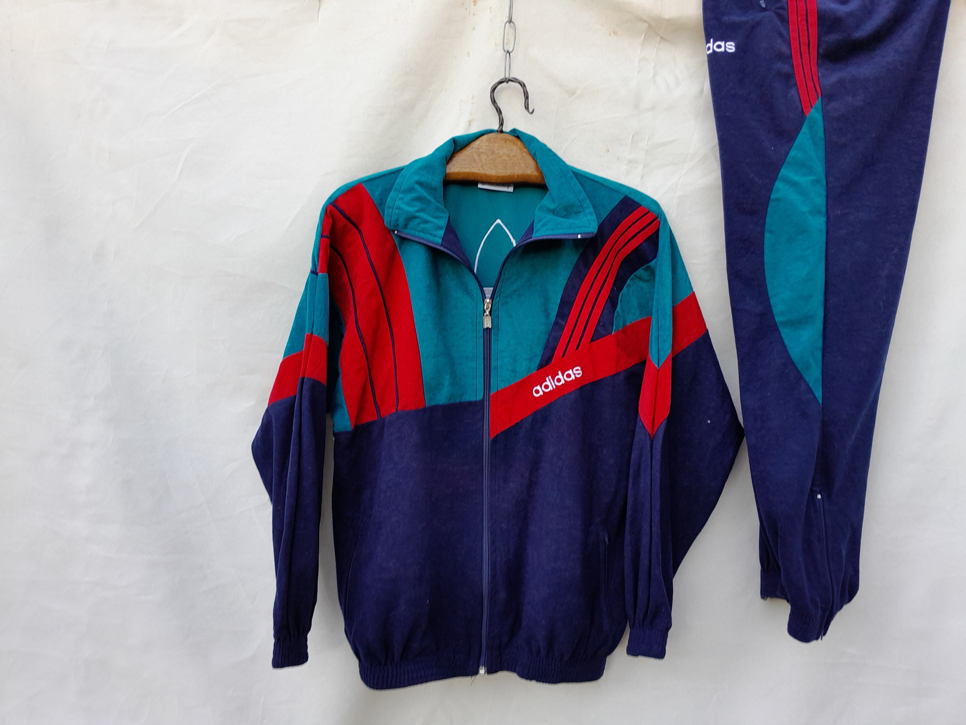 Adidas VINTAGE Adidas Tracksuit Men M Blue Velour 90s Small Fit Size US M / EU 48-50 / 2 - 10 Thumbnail