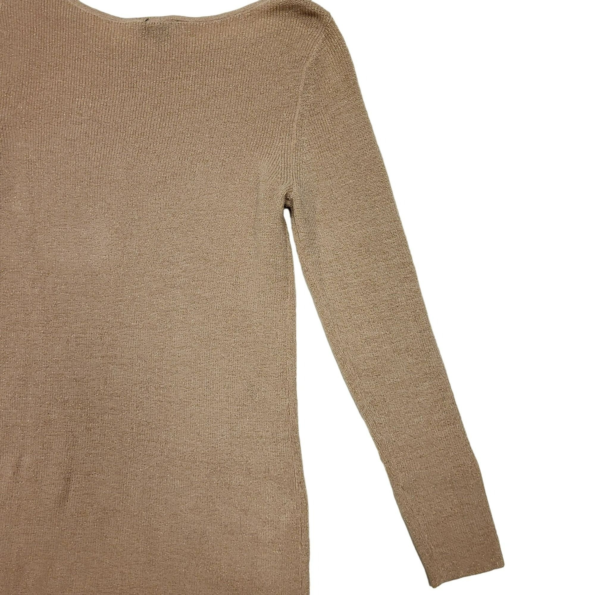 Ann Taylor Ann Taylor Factory Sparkle Sweater Dress Beige Gold Sparkle Size M / US 6-8 / IT 42-44 - 11 Thumbnail