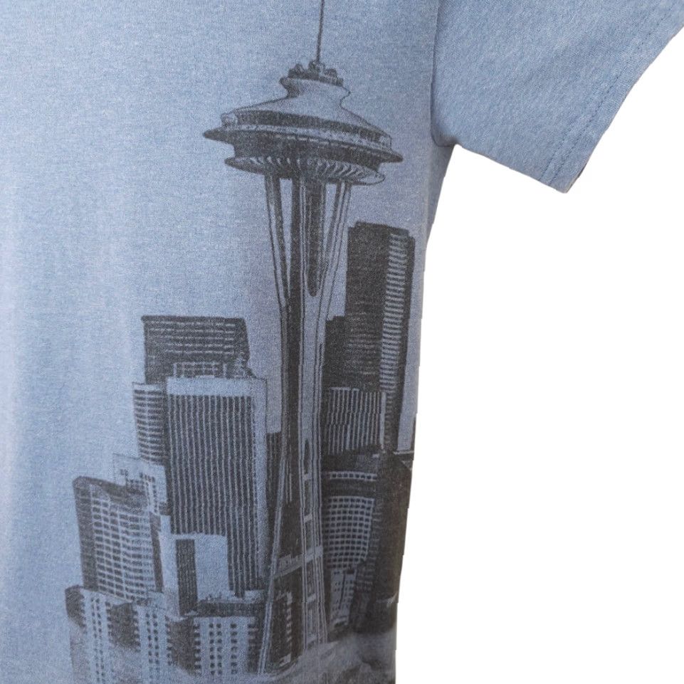 Gildan Seattle T Shirt Mens Size Small Blue Space Needle Washington Travel Tee Size US S / EU 44-46 / 1 - 4 Thumbnail
