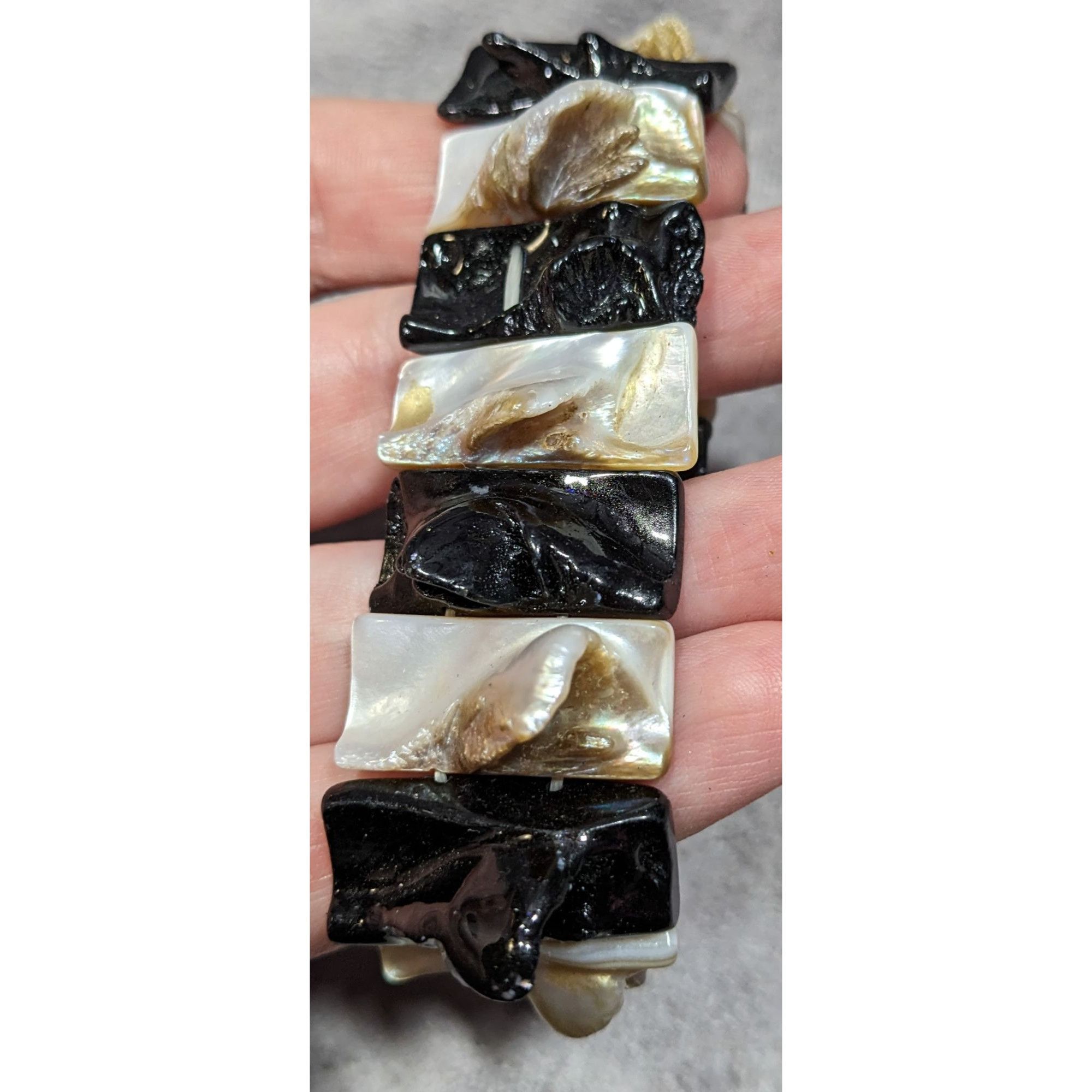 Other Vintage Mermaidcore Mother Of Pearl Black And White Stretch Size ONE SIZE - 6 Thumbnail
