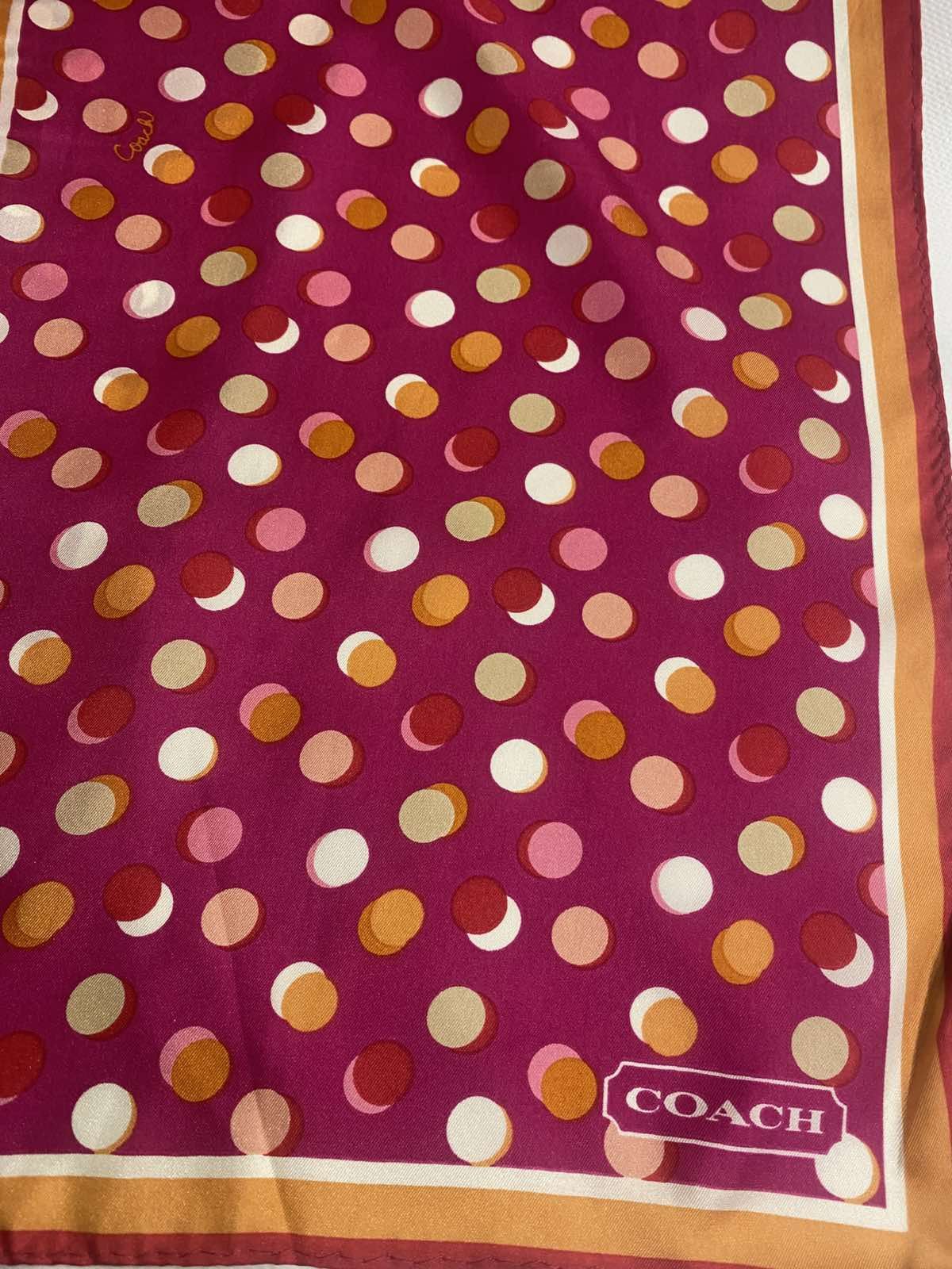 Coach Coach Silk Oblong Scarf Pink Multi Daisy Dot Print 150x25cm Size ONE SIZE - 2 Thumbnail