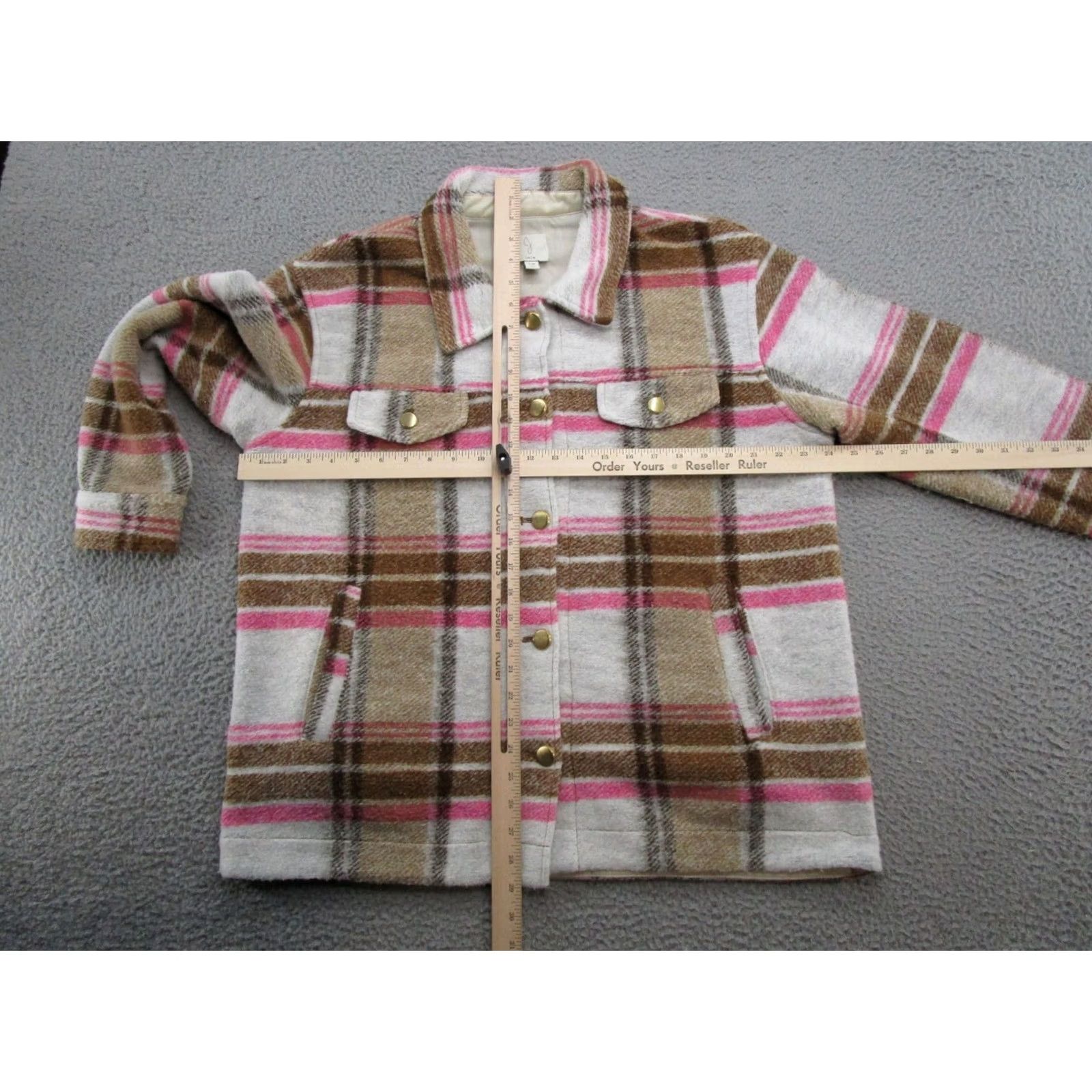 Joie Joie Shacket Plaid Pockets Chore Jacket Button Up Size L Wool Blend Women's Casual Jacket Size L / US 10 / IT 46 - 5 Thumbnail