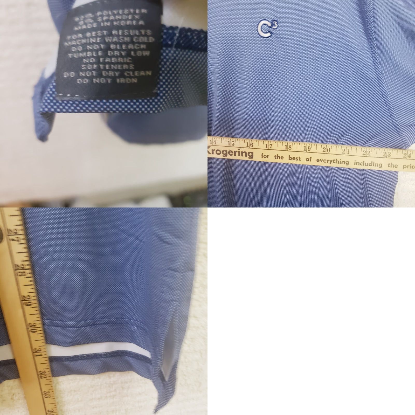 Vintage Polo Golf Shirt Mens L Blue Short Sleeve Regular Fit Stretch C3 Logo Size US L / EU 52-54 / 3 - 9 Thumbnail