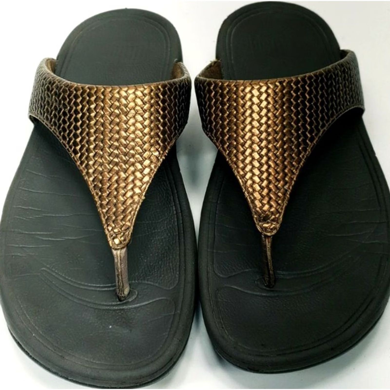 Vintage VINTAGE FitFlop Lulu Weave Flip Flop Sandal Bronze 38EU 7M Womens Men’s? Size US 7 / IT 37 - 3 Thumbnail