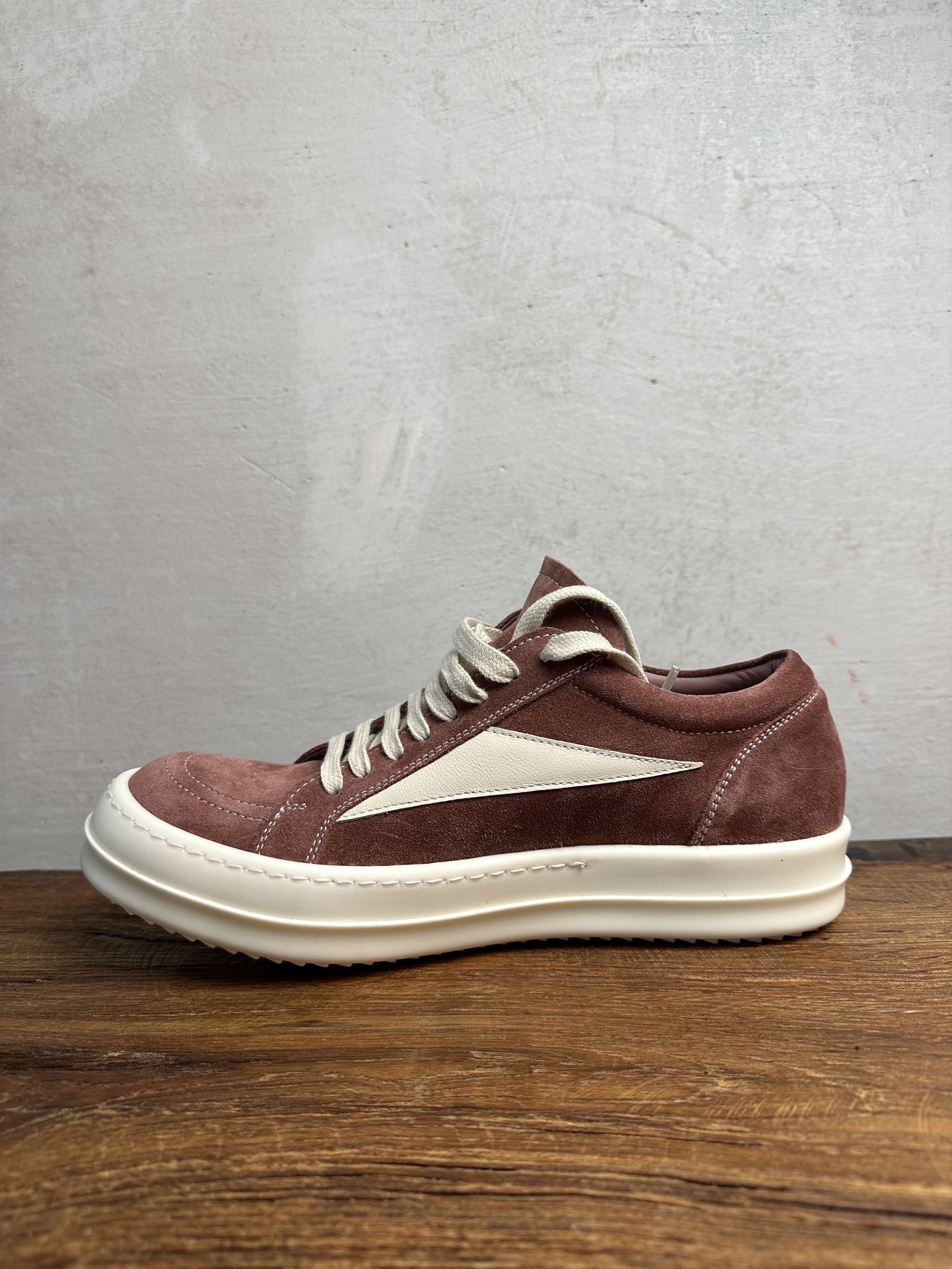 Rick Owens Rick Owens Vintage Suede Sneaker (Clay/Milk) Size US 11 / IT 41 - 10 Thumbnail