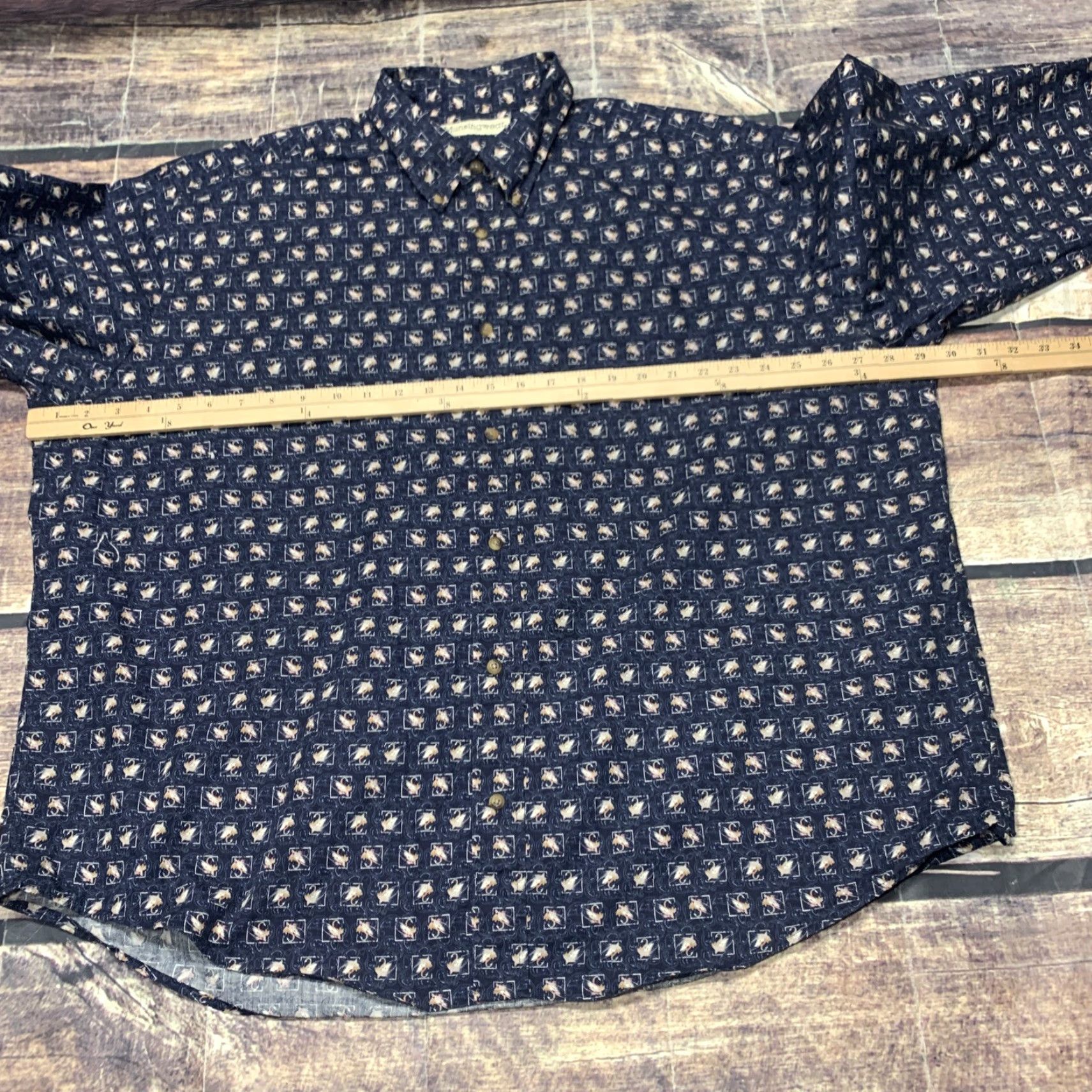 Vintage Munsingwear Button-Up Shirt 2XL Men’s Blue Long Sleeve Fly Fishing Button-Front Casual Shirt Size US XXL / EU 58 / 5 - 3 Thumbnail