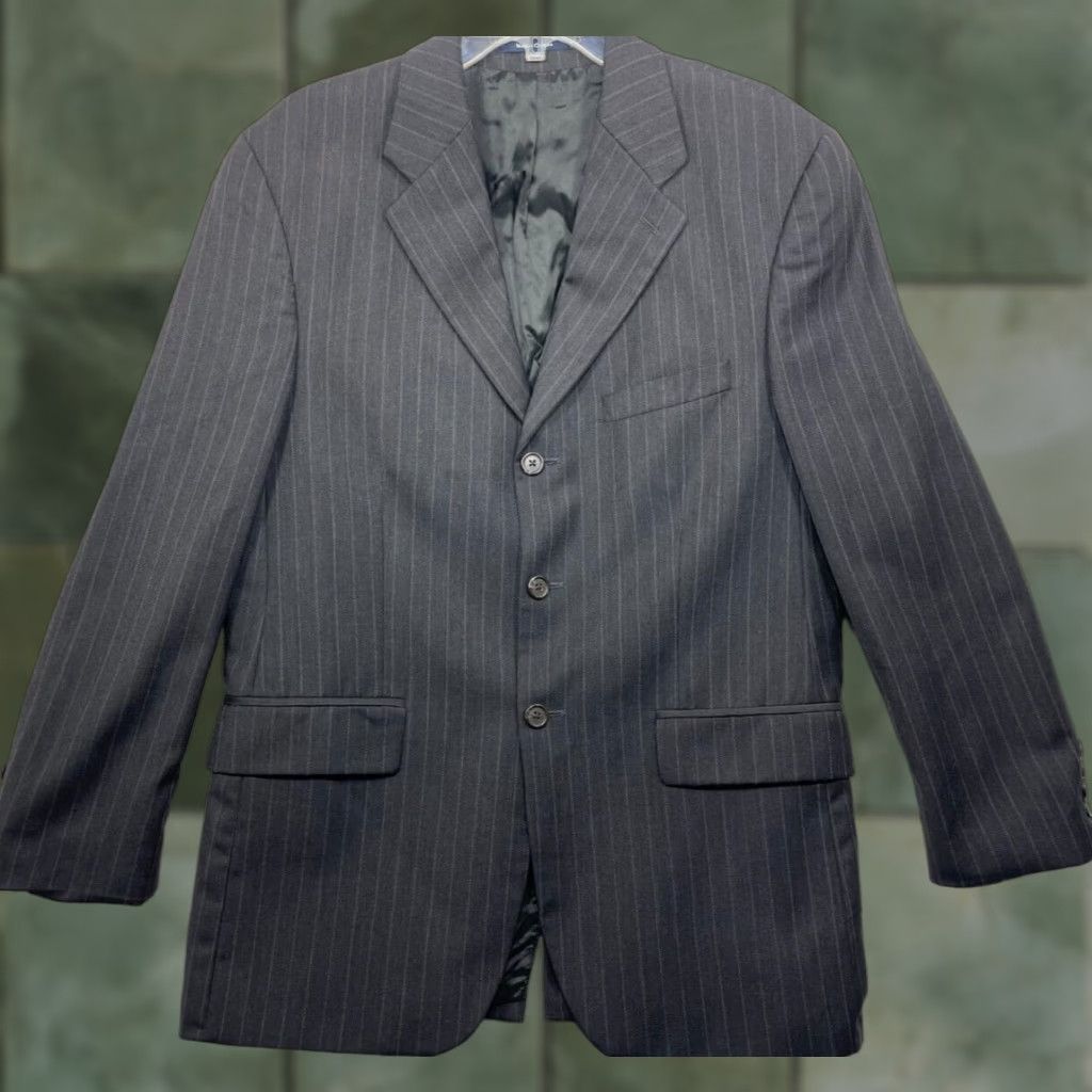 Ralph Lauren Ralph Lauren Blazer Jacket 42 R Mens Wool Black Pin Stripe Notch Two-Button Single-Breasted Canada Shirt? Size 42R - 1 Thumbnail