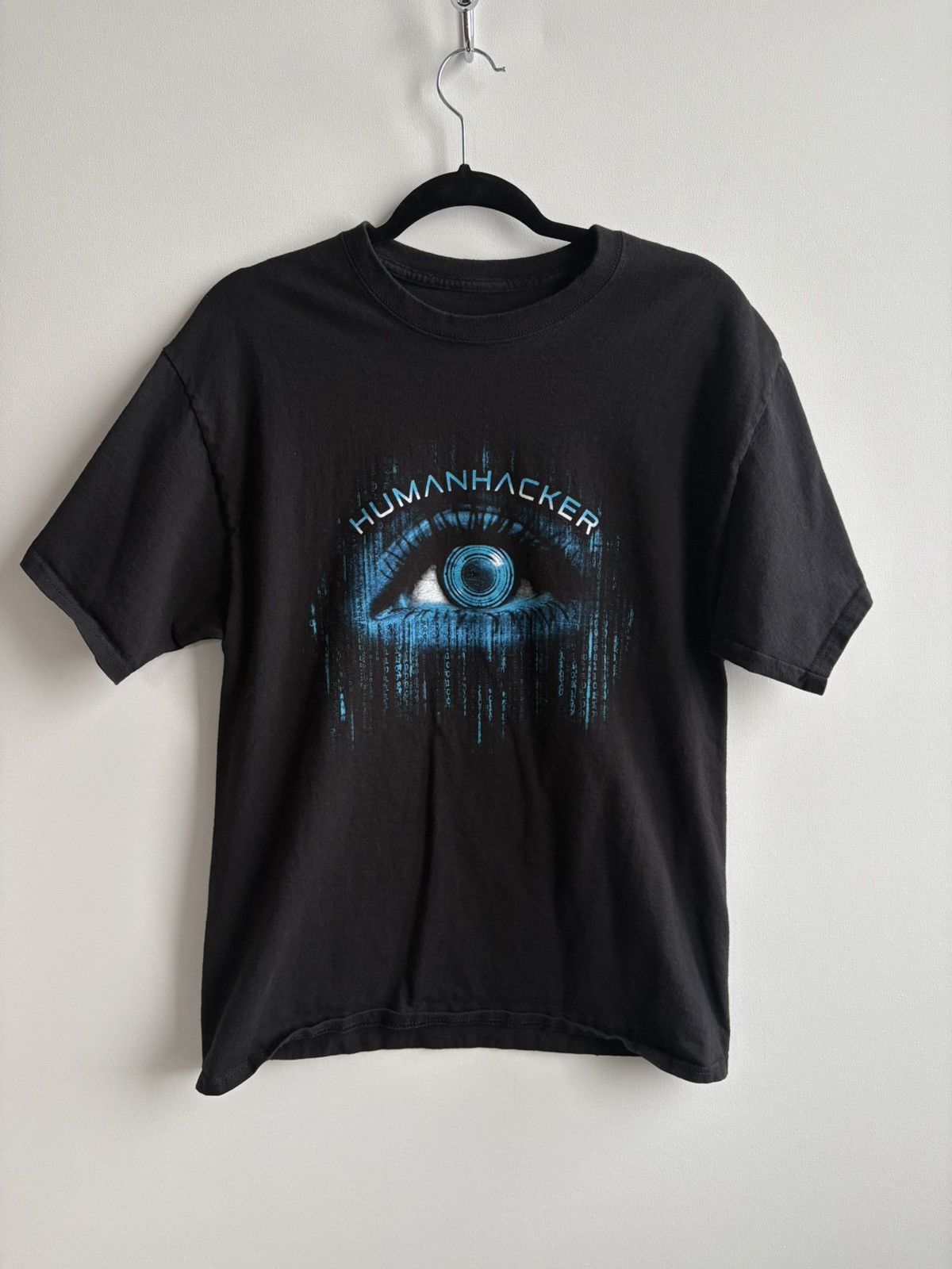 Vintage Vintage Streetwear Y2K Human Hacker Futuristic Hanes T-shirt Size US L / EU 52-54 / 3 - 1 Thumbnail