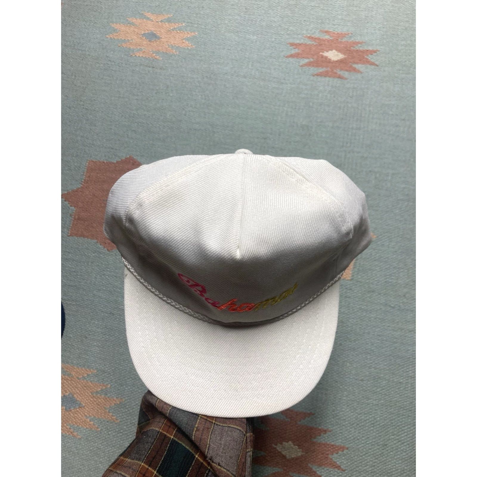 Rainbow VINTAGE Rainbow Bahamas embroidered Strapback hat cap Beach Island white Men Adjustable Hat Size ONE SIZE - 3 Thumbnail