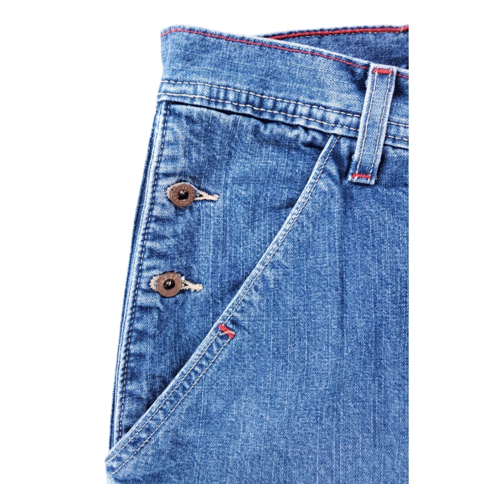 Tommy Hilfiger VINTAGE Tommy Jeans VTG 90s Y2K Carpenter Blue Baggy Jeans 38 Mens 38 x 32 Regular Blue 90s Wide-Leg Mens Size US 38 / EU 54 - 5 Thumbnail