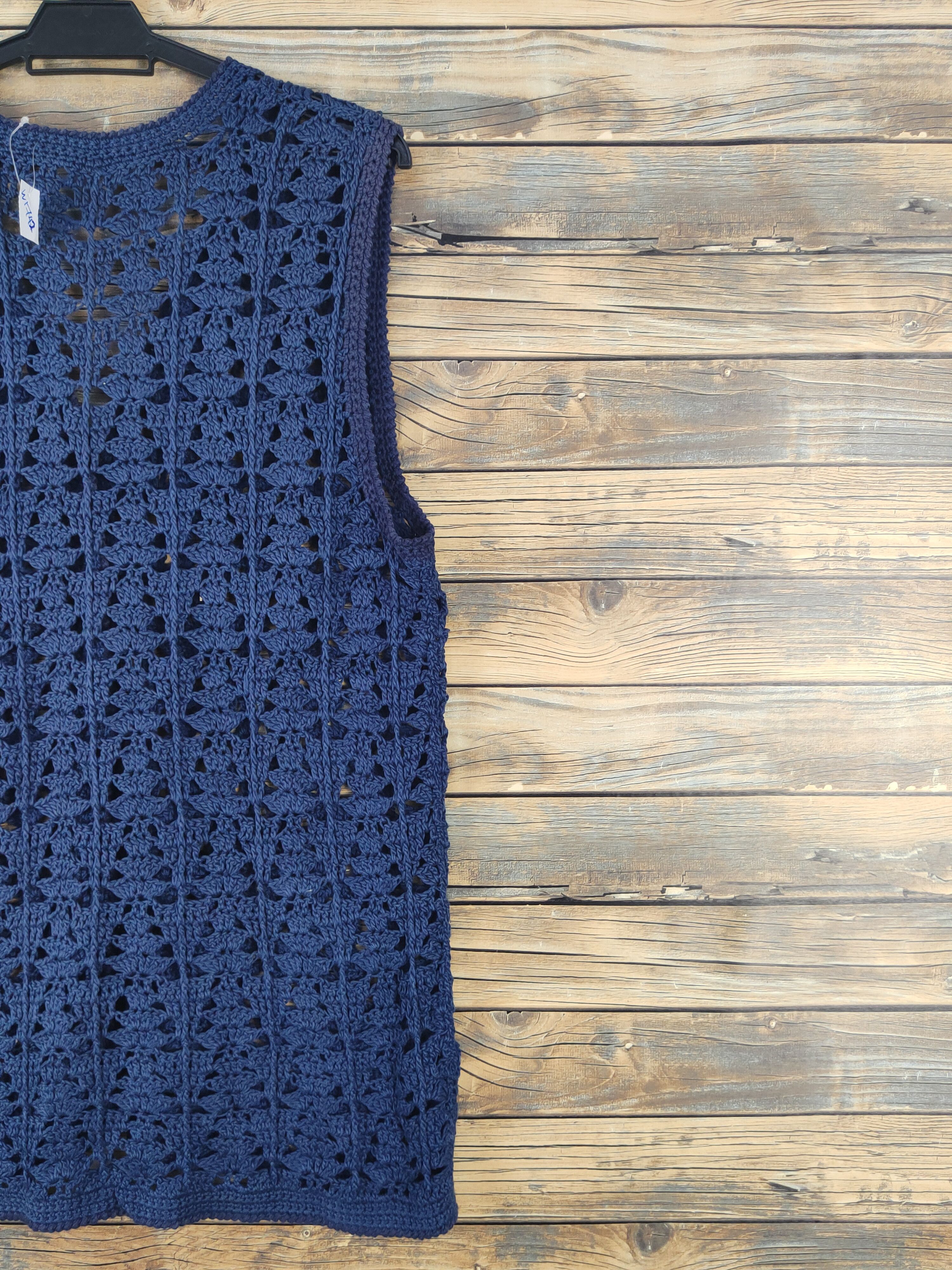 Japanese Brand Japanese Brand Navy Crochet Meshnet Knitwear Vests #W1742 Size M / US 6-8 / IT 42-44 - 9 Thumbnail