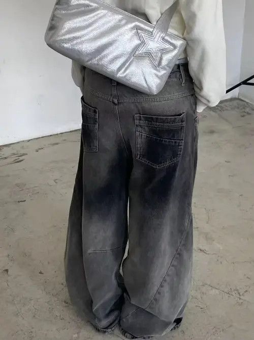 Japanese Brand High Waist Baggy Washed Denim Jeans y2k Size 27" / US 4 / IT 40 - 4 Thumbnail