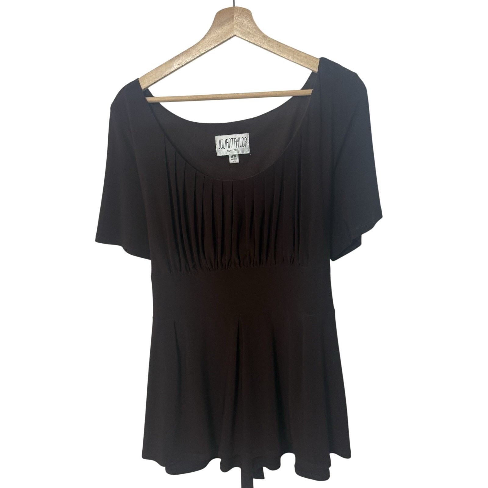 Other Vintage Womens Babydoll Top Brown Tie Back Empire Waist Y2k Size XXL / US 16-18 / IT 52-54 - 2 Thumbnail