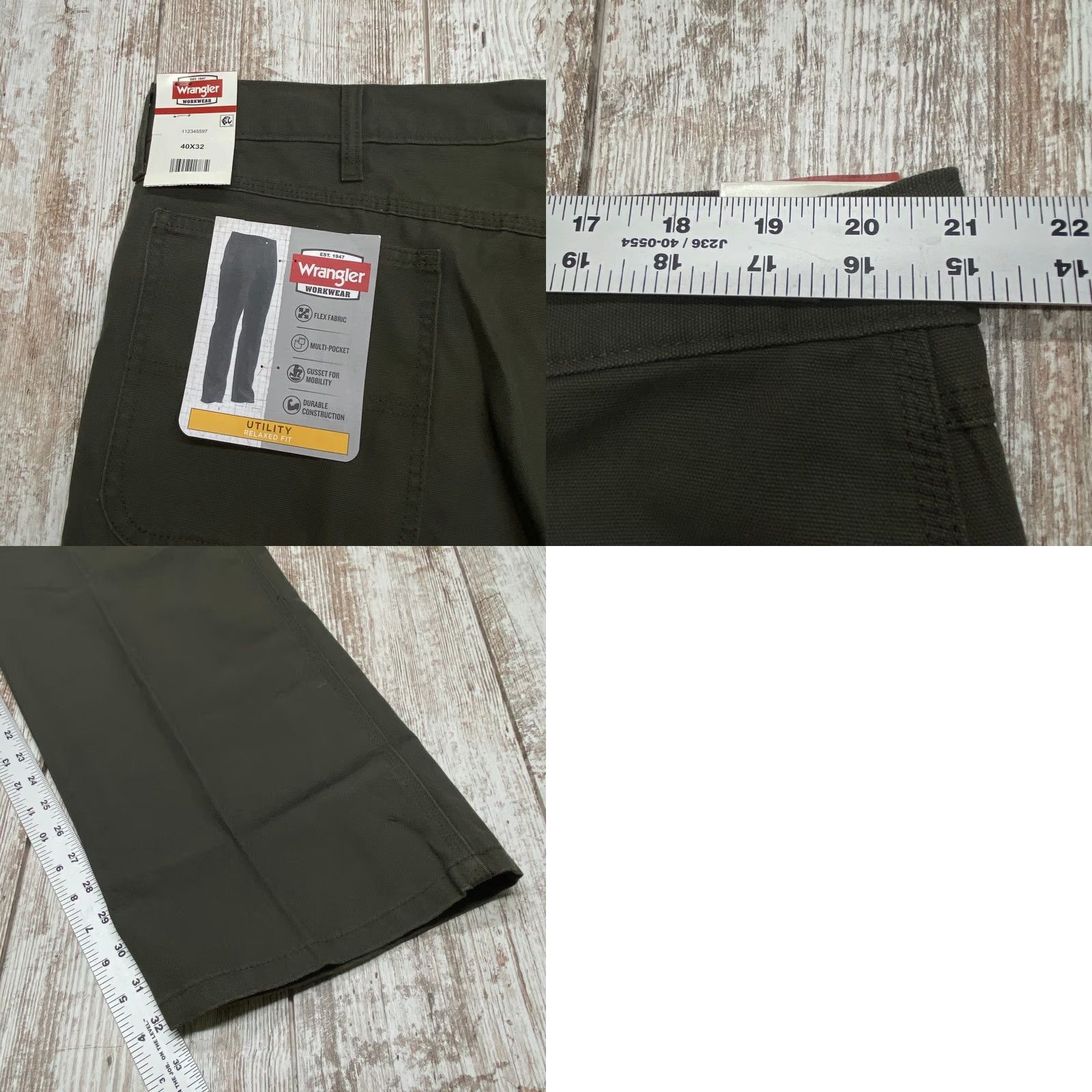 Wrangler VINTAGE NWT Wrangler Workwear Utility Pant 40x32 Olive Relaxed Fit Pockets Canvas NEW Size US 40 / EU 56 - 8 Thumbnail