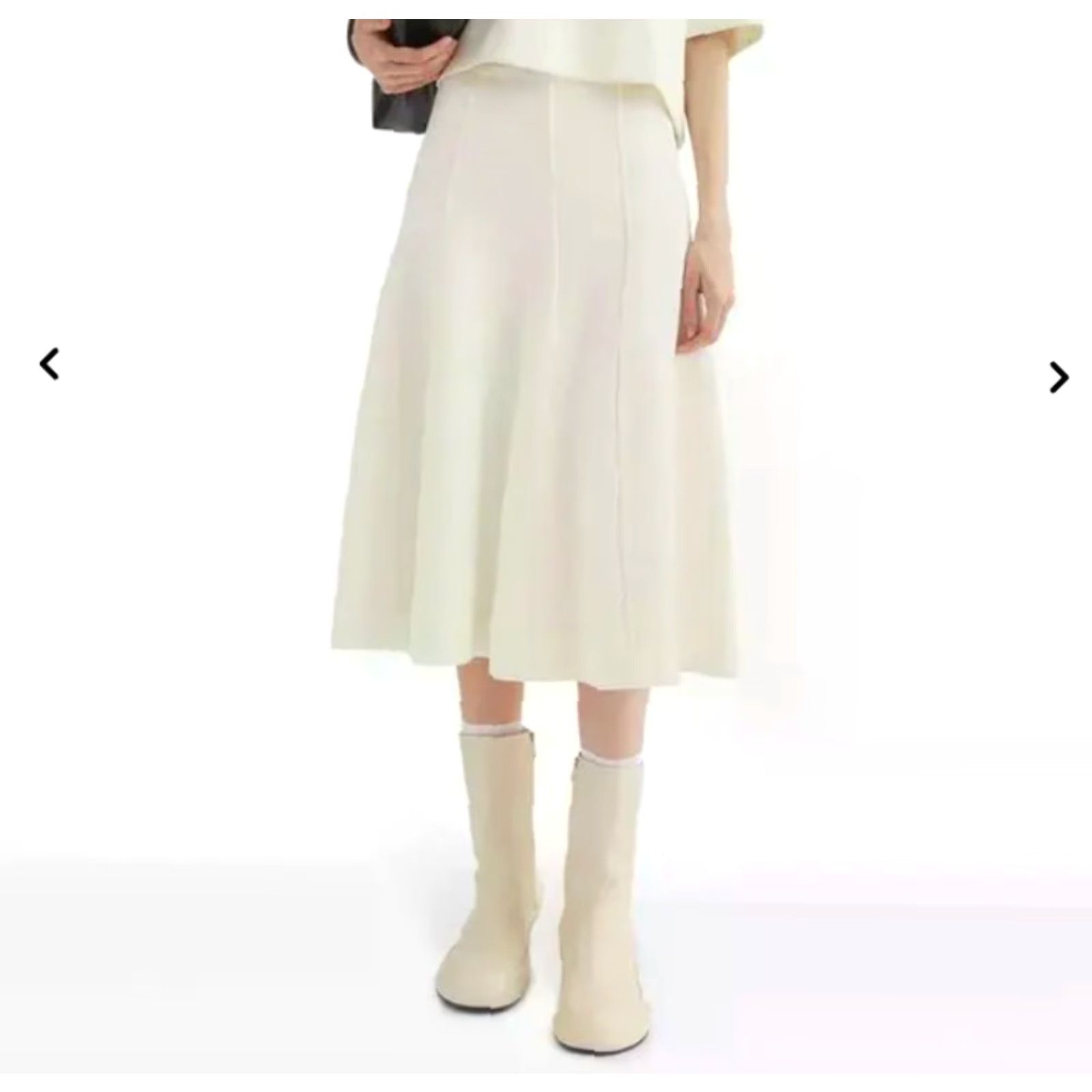 Jil Sander Jil Sander Panelled Flared Midi Skirt Womens Sz 38 Large W29 L32 Cream White NEW Size 26" / US 2 / IT 38 - 2 Thumbnail