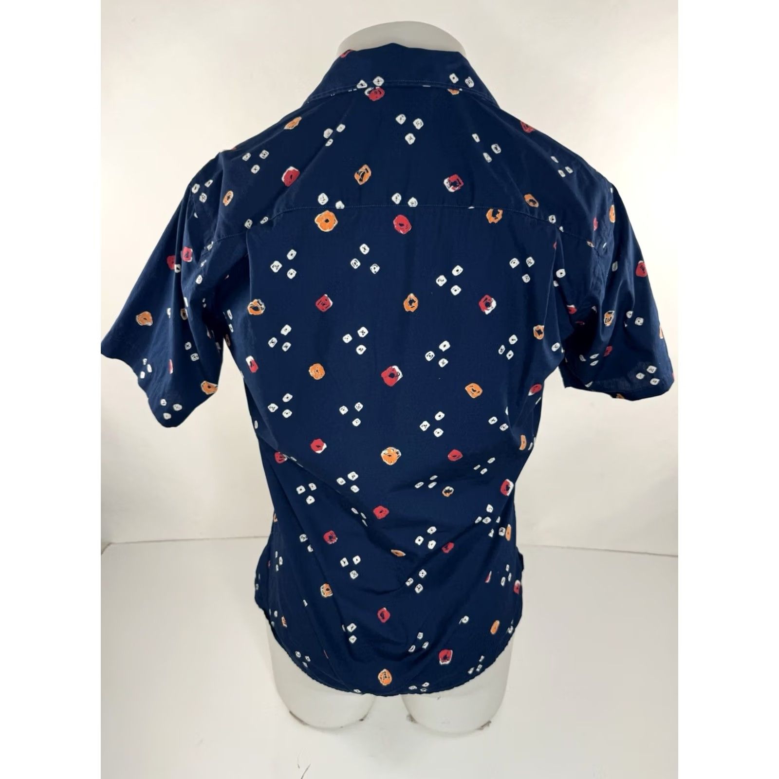 Vintage GITMAN BROS Geometric Mens S Shirt USA Vintage Button-Up Short Sleeve Blue Size S Size US S / EU 44-46 / 1 - 3 Thumbnail