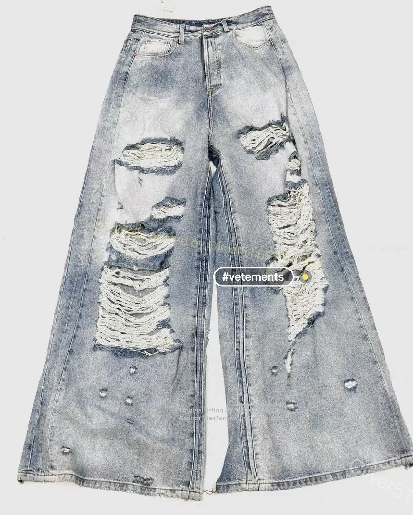 Vetements Vetements 23SS destroyed jeans YYYY1/2609 Size US 30 / EU 46 - 1 Thumbnail