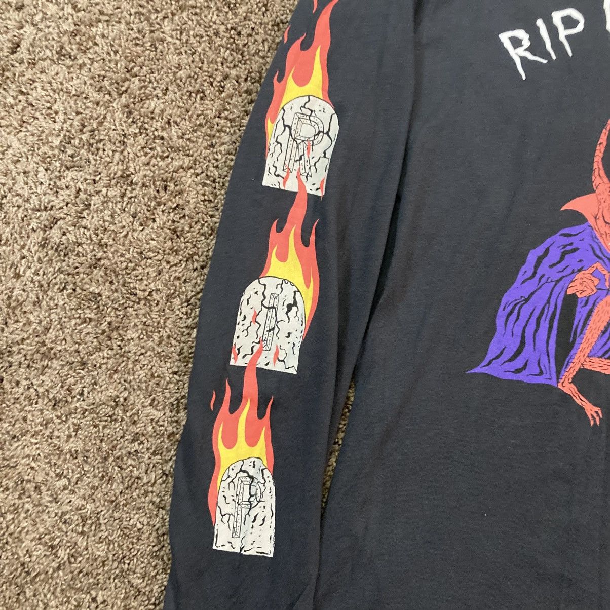 Designer × Vintage Stance Neck Face Rip Everyone Devil LS Black Shirt Mens M Size US M / EU 48-50 / 2 - 4 Thumbnail
