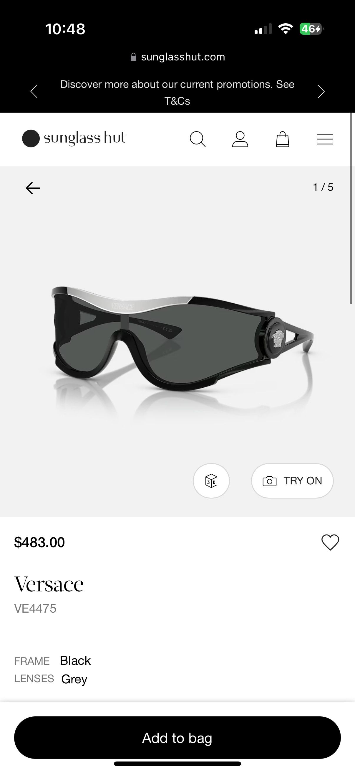 Versace VERSACE MEDUSA MEDALLION SHIELD SUNGLASSES Size ONE SIZE - 1 Thumbnail