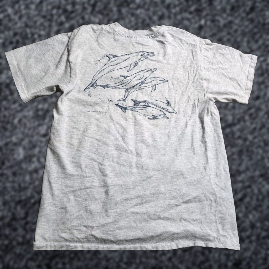 Hanes VINTAGE Hanes Marine Mammal Research Program T Shirt Men M Gray 90s Distressed Graphic Tee Size US M / EU 48-50 / 2 - 1 Thumbnail