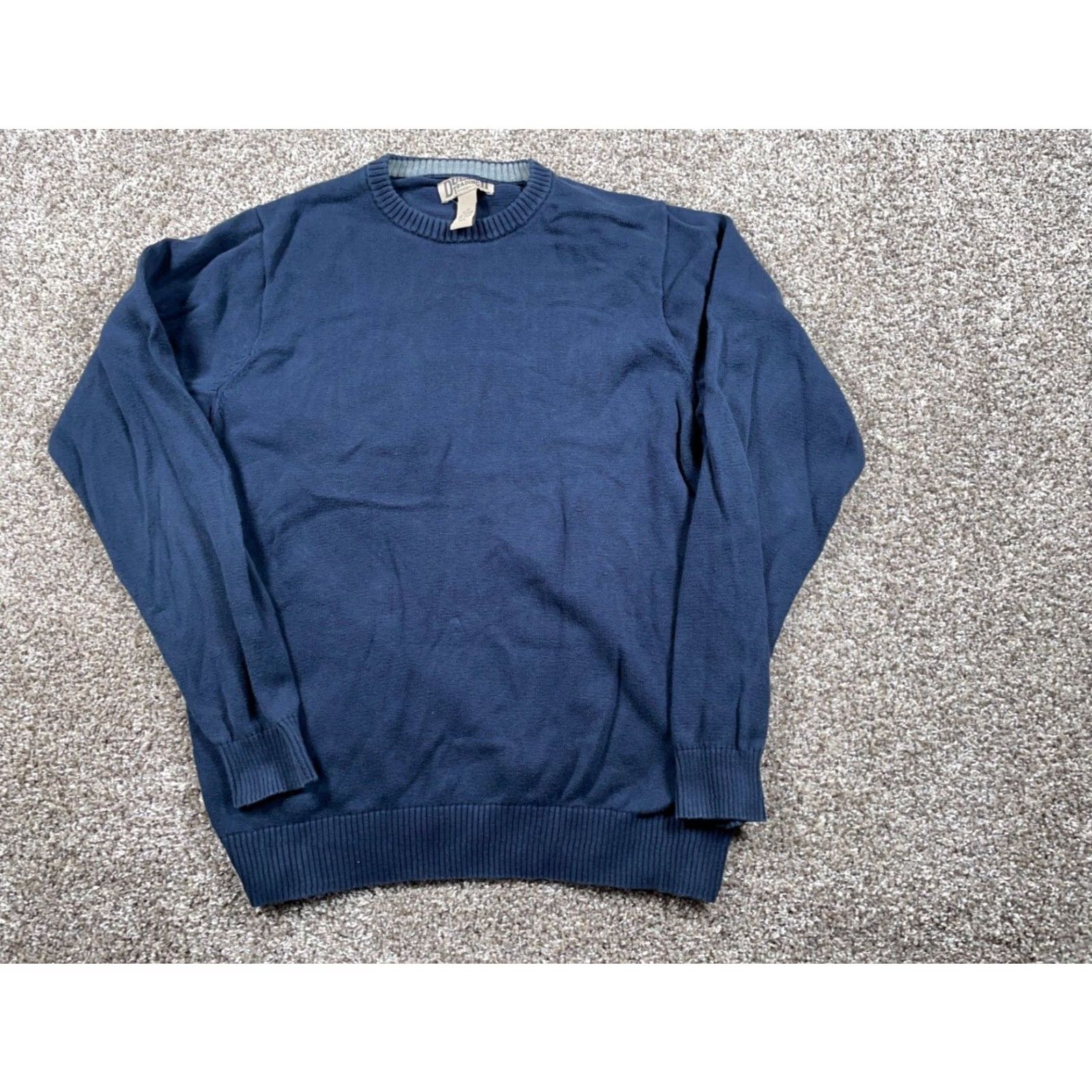 Vintage Duluth Men's Sweater Crewneck Large Tall Dark Blue Chunky Knit Cotton Blend Pullover Solid Classic Preppy Retro Size US L / EU 52-54 / 3 - 2 Thumbnail